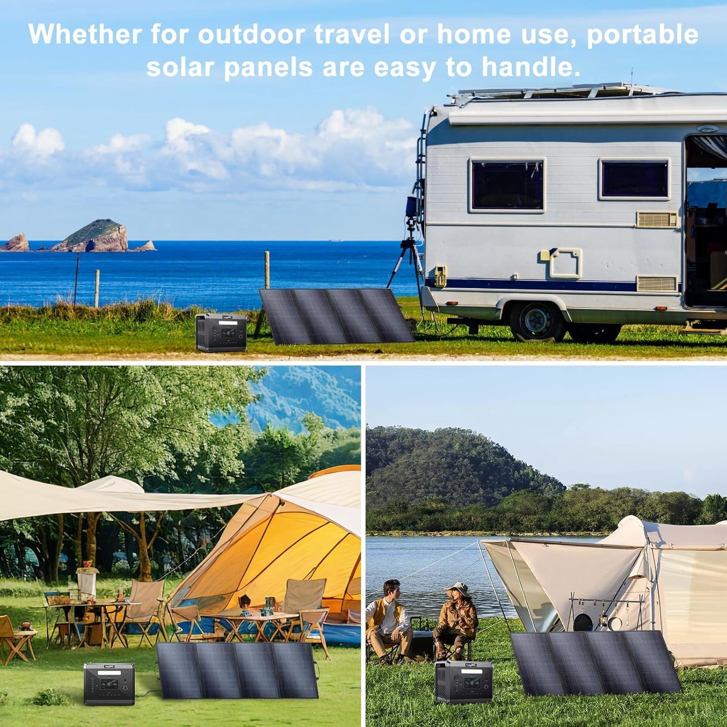 Greenery SolarPlay 400 Watt Portable Solar Panel 18V, Foldable Solar Panel Design (27.5lbs), 23.4% High-Efficiency Monocrystalline for Power Station, Foldable & Durable, for RV, Camping, Home Backup