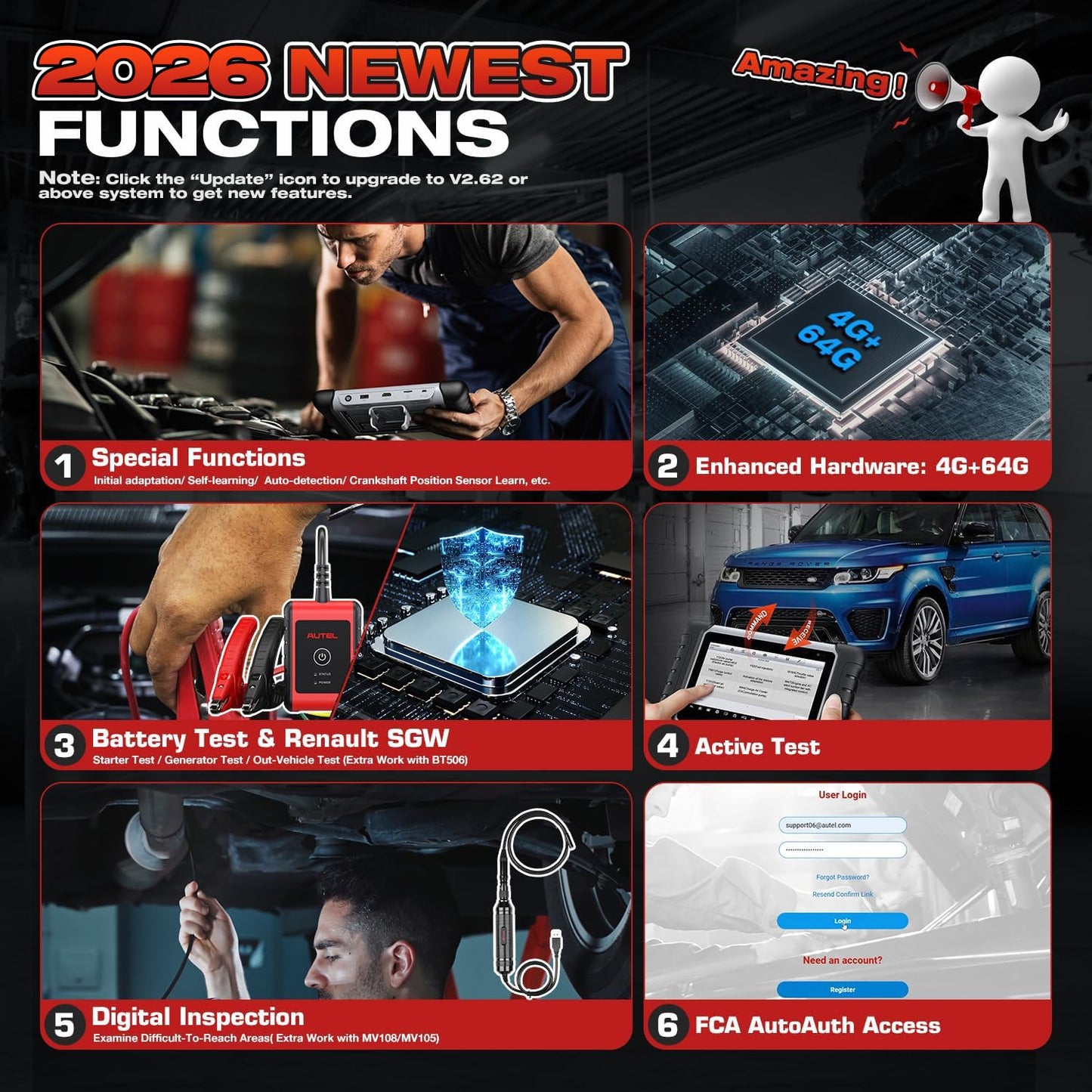 Autel Scanner MaxiCOM MK808BT PRO, 2026 Bidirectional Diagnostic Scan Tool as MK900BT, 2.0 BT Ver. of MK808S MX808S MX900 MK900, 3000+ Active Tests, 28+ Reset, Injector Coding, All Systems, FCA, OS 11