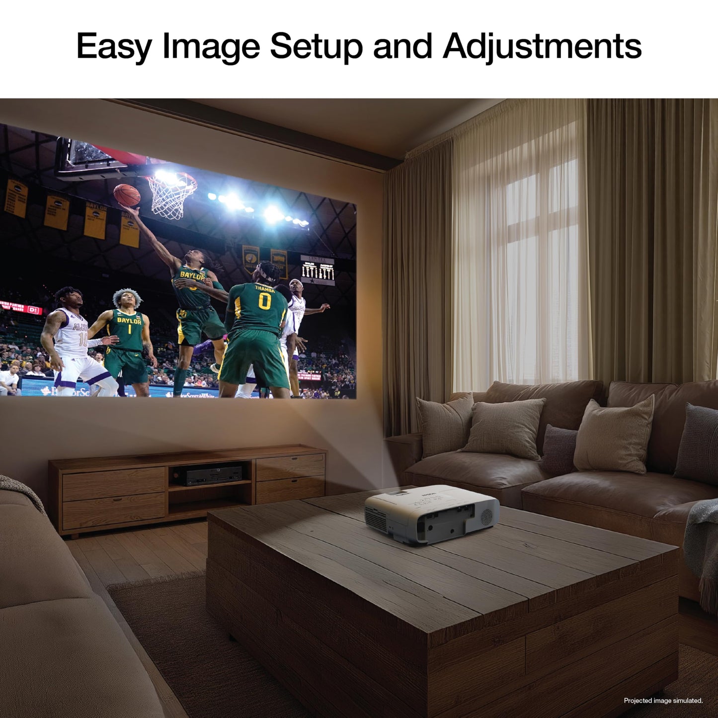 Epson Home Cinema 1100 3-Chip 3LCD Wireless 1080p Projector Streaming with Apple AirPlay, Miracast, Media Room/Gaming, 3,400 Lumens Color and White Brightness, Speaker, 16000:1 Contrast, 2x HDMI