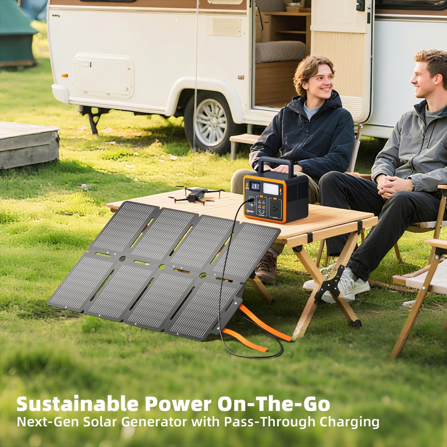 SOLUPUP 288Wh Solar Generator with 100W Foldable Solar Panel, Portable Power Station & Battery Bank Included 8-Fold Design Solar Panel for Camping, RV, Outdoor Adventures