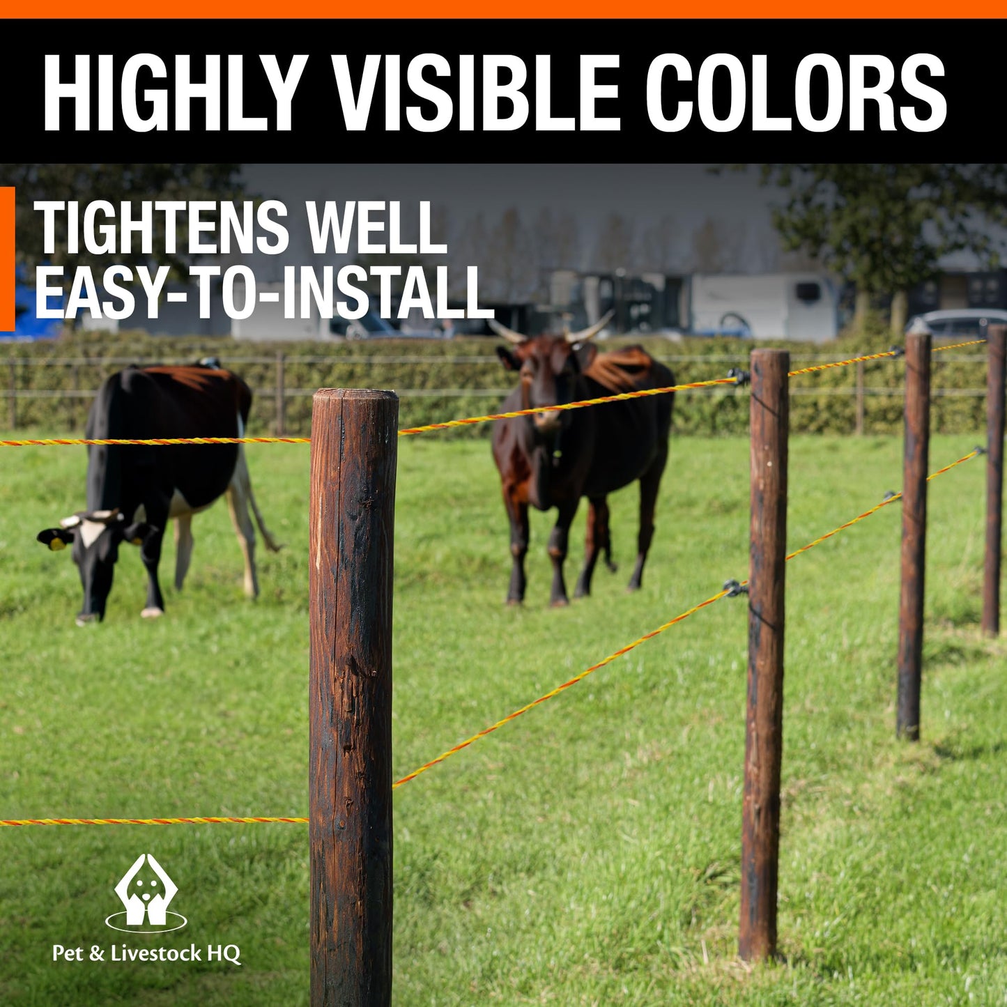 Pet & Livestock HQ - 1640ft Electric Polywire Fence with 5 Mile Charger - 2 Product Bundle