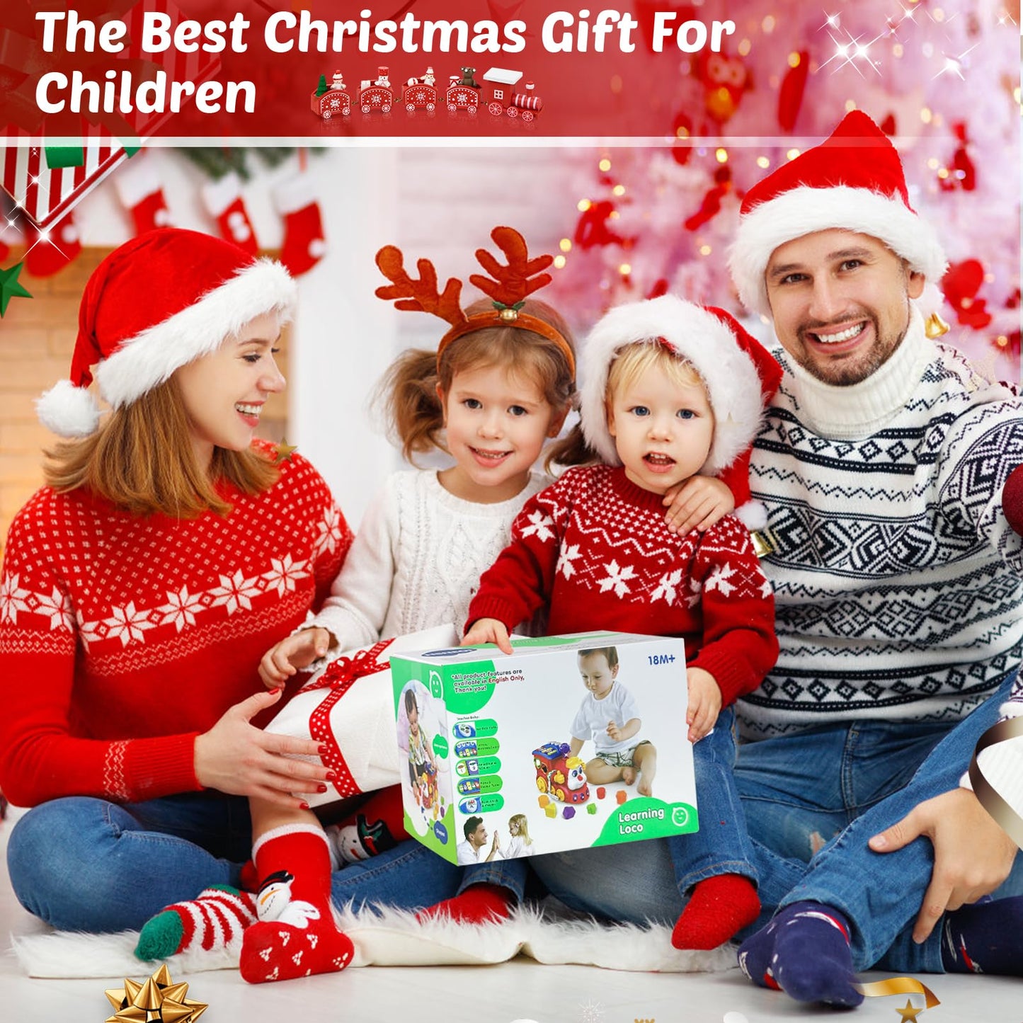Baby Toys for 1 Year Old Boy Girl Gift Musical Train Baby Toys 6-12 12-18 Months,Early Educational Learning Montessori Kids Toys with Blocks/Light Toddler Christmas Birthday Gifts for 1 2 3 Year Old
