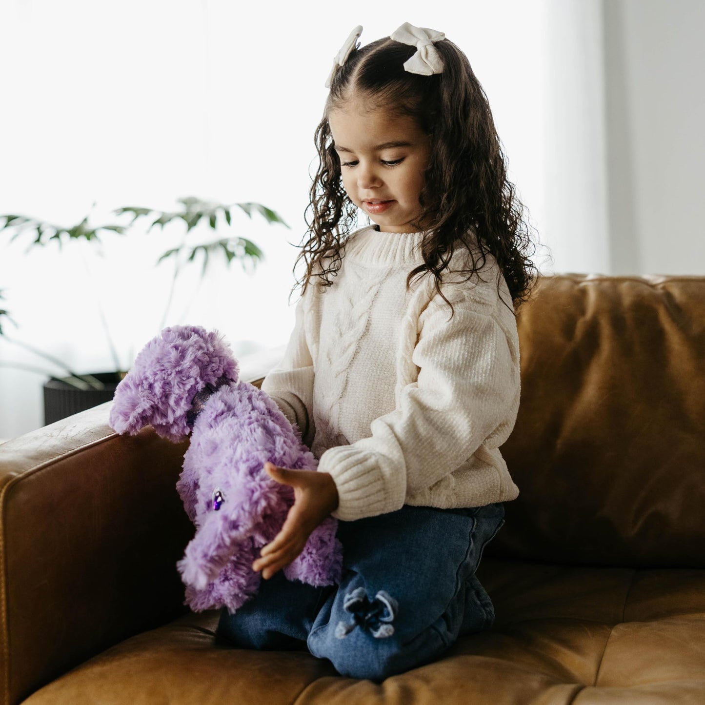 The Petting Zoo Scruffy Dog Stuffed Animal, Gifts for Girls, Purple Dog Plush Toy 9 Inches