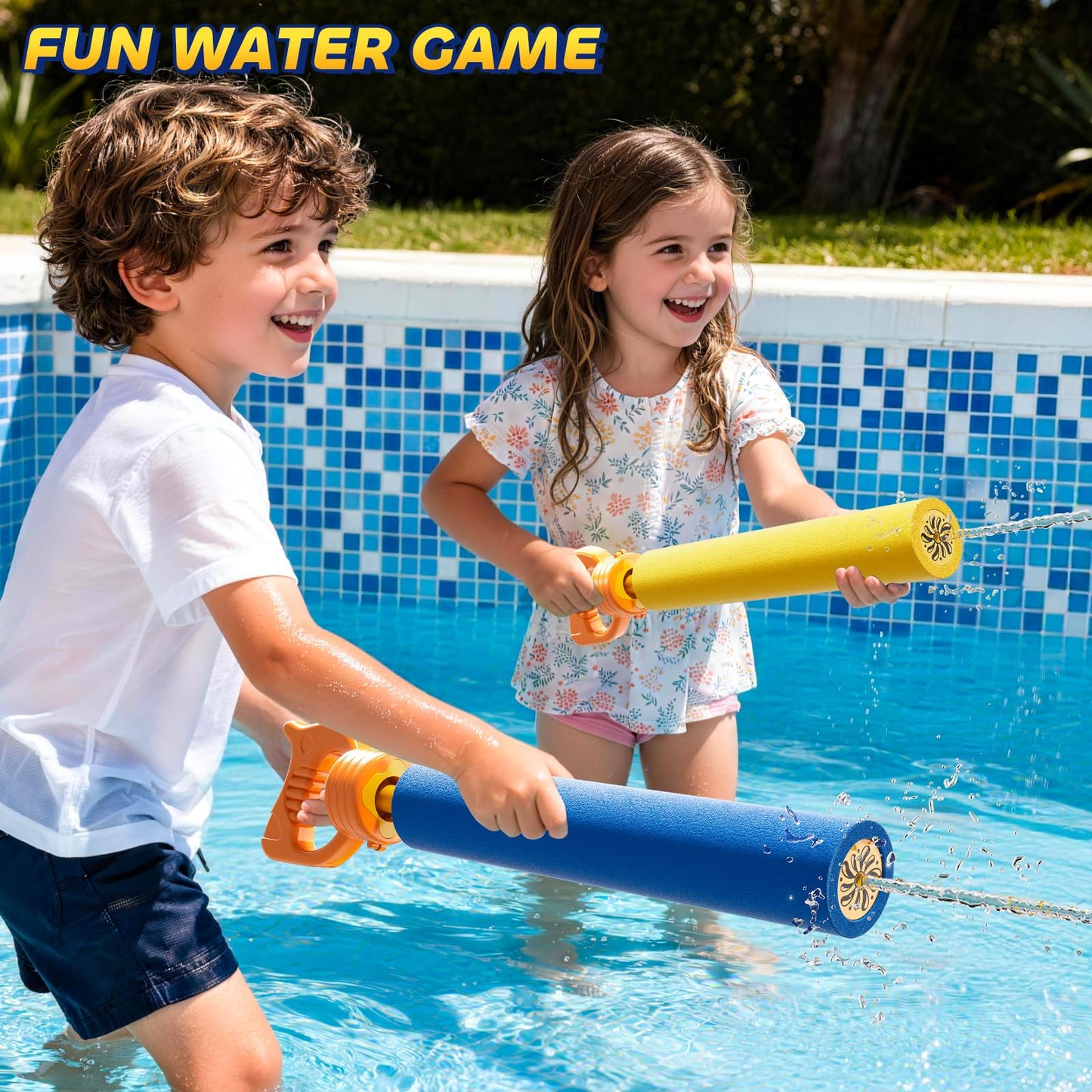 KIZONLY 6 Pack Water Squirter for Kids, Foam Water Pool Squirt Toy, Outdoor Swimming Beach Water Play, Pool Backyard Party Activities Birthday Gift Toy for Toddler Kid Ages 1-3 4-8 8-12