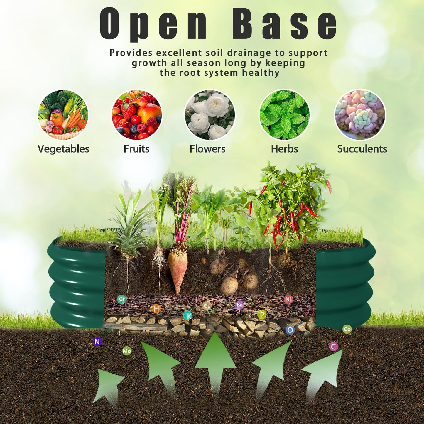 Tramull 8x3x2ft Galvanized Raised Garden Bed, 24" Tall Deep Root Metal Planter Boxes, Bottomless Above Ground Raised Garden Beds Outdoor Kit for Plants Vegetables, Flowers, Herbs, Fruits, Green