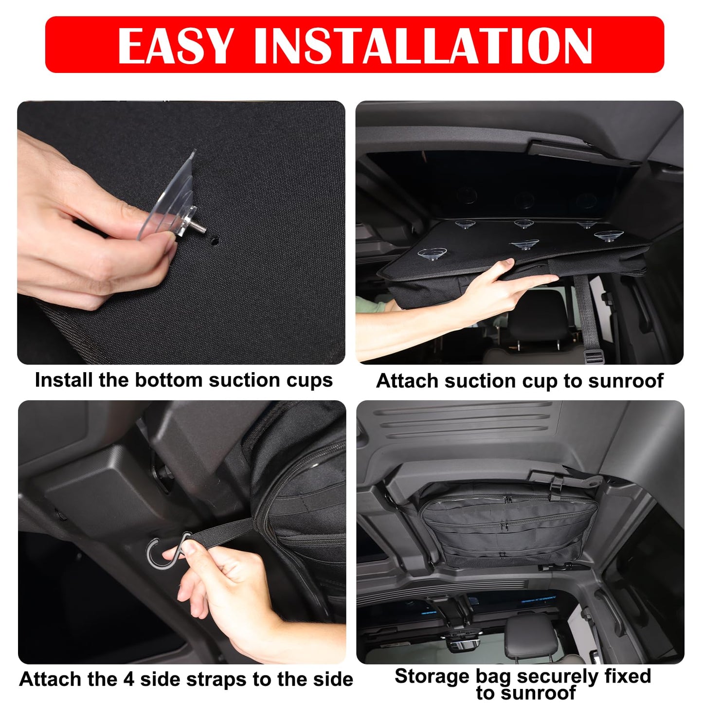 Car Sunroof Organizer Bag Compatible with 2024 2025 2026 Hummer EV Roof Panel Storage Bag Waterproof Foldable Multi-Function Car Rooftop Carrier Sunroof Storage Bags (Rear Top Roof Glass-Right)