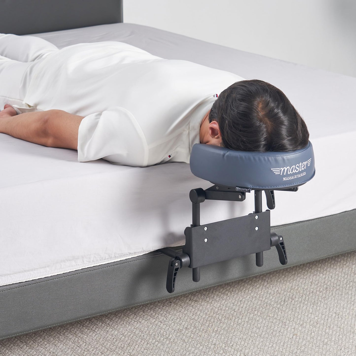 Master Massage Home Use Sleeping Mattress Top Massage Kit-Adjustable Headrest Face Pillow Cradle & Face Cushion Support Bracket, Head Rest Support- Eye Surgery Recovery -Royal Blue