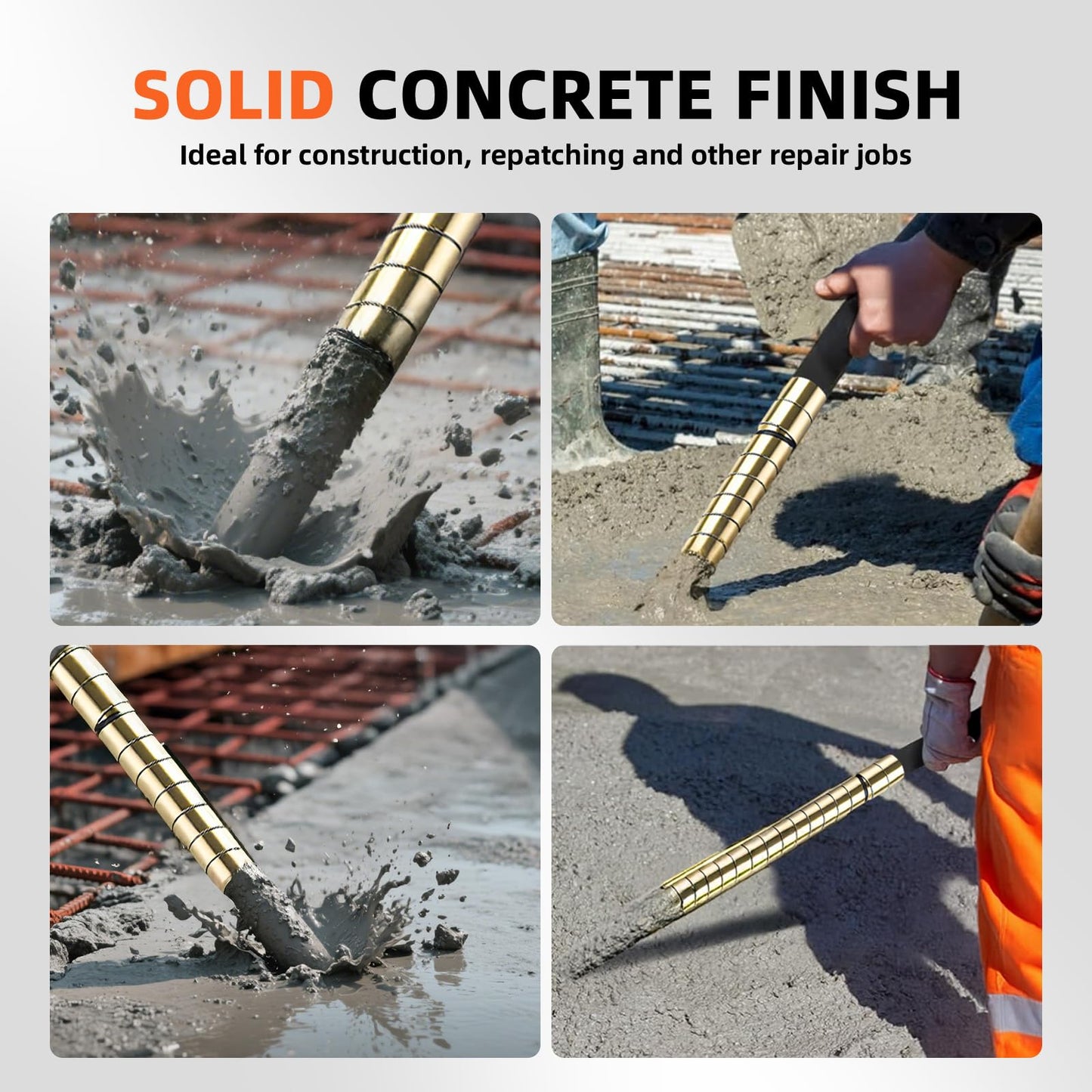 18FT Electric Vibrator Concrete Handheld,2HP 1700W 18000RPM Powerful Copper Motor Construction Insertion Cement Vibrator Remove Air Bubble,Mix Concrete with Flexible Shaft Long working area