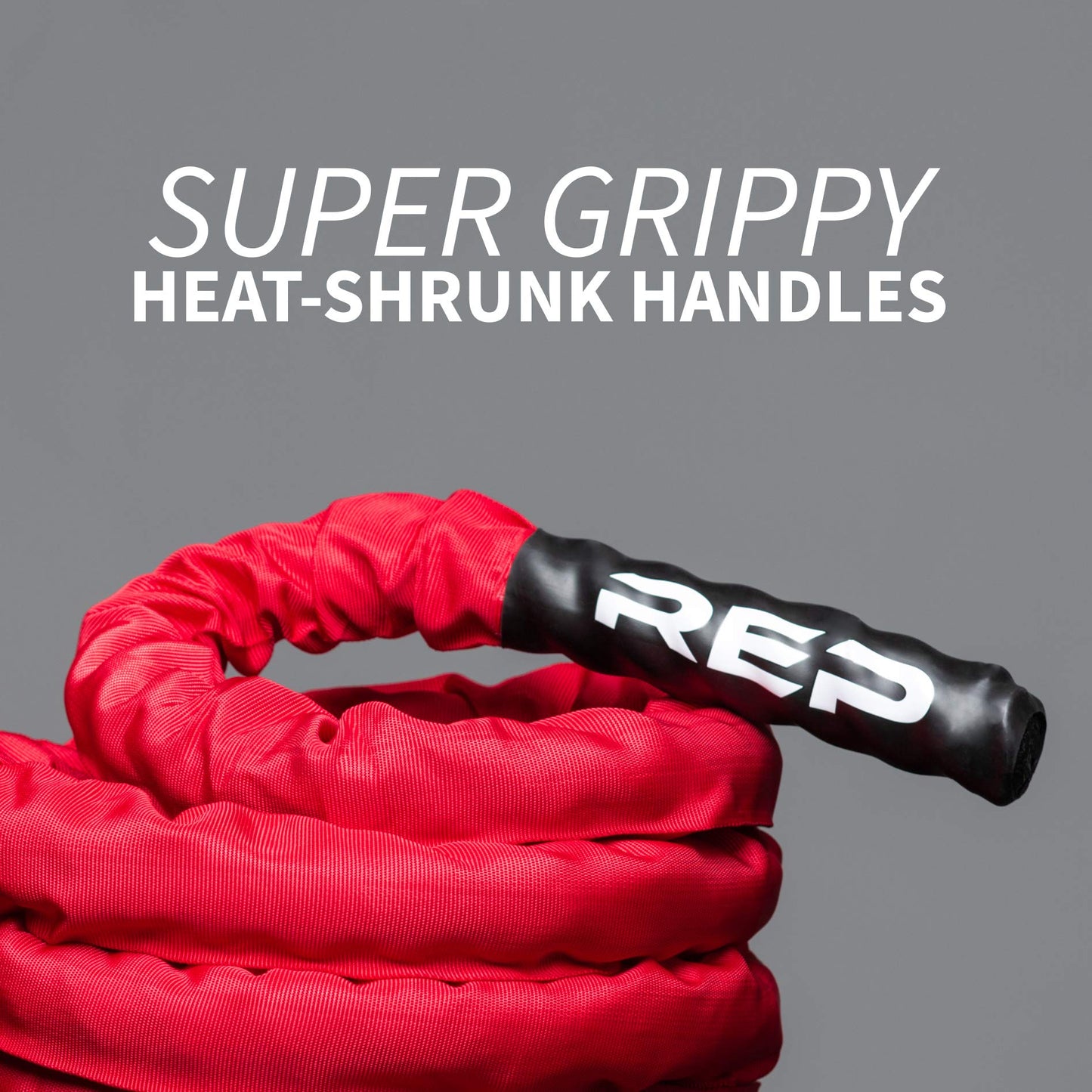 REP Battle Ropes - PolyDacron Battle Rope for Strength and Conditioning Workouts – 1.5" and 2" Diameter, 30ft, 40ft, 50ft Lengths with Optional Cover Sleeve (Red with Sleeve, 2.0 x 30 ft)