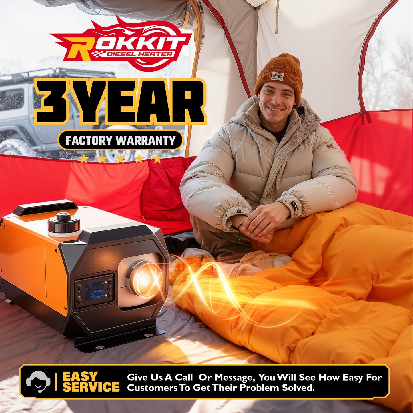 8KW Diesel Heater, 12V/110V Portable Diesel Heater, diesel air heater with thermostat, Remote Control, for Fast, Quiet Heat in Truck, RV, Home, Car, Campers, Boat