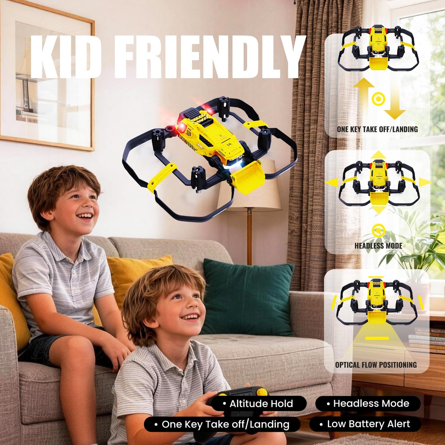 HISINGY SKYBREAKER Toy Drones for Kids,Mini Small Indoor Micro Tiny Drones for Age 8-12 10-15 12-14 with LED Lights, 3 Speeds,Shipping Small Parts, RC Quadcopter Gifts for Boys and Beginners