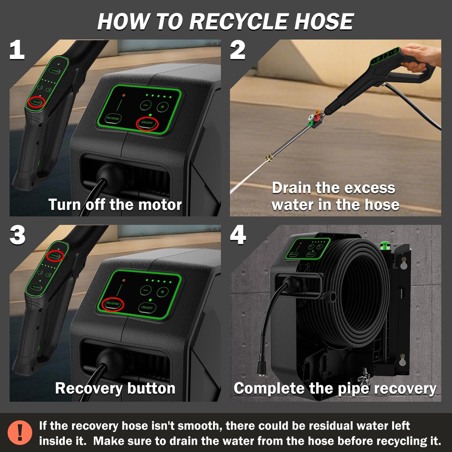 BAYOTAK Pressure Washer, 5000MAX-PSI Wall Mounted Power Washer with 100 FT Retractable Hose, Remote Control, Foam Cannon, 5 Connect Nozzles for Garage/Patio/Home Cleaning