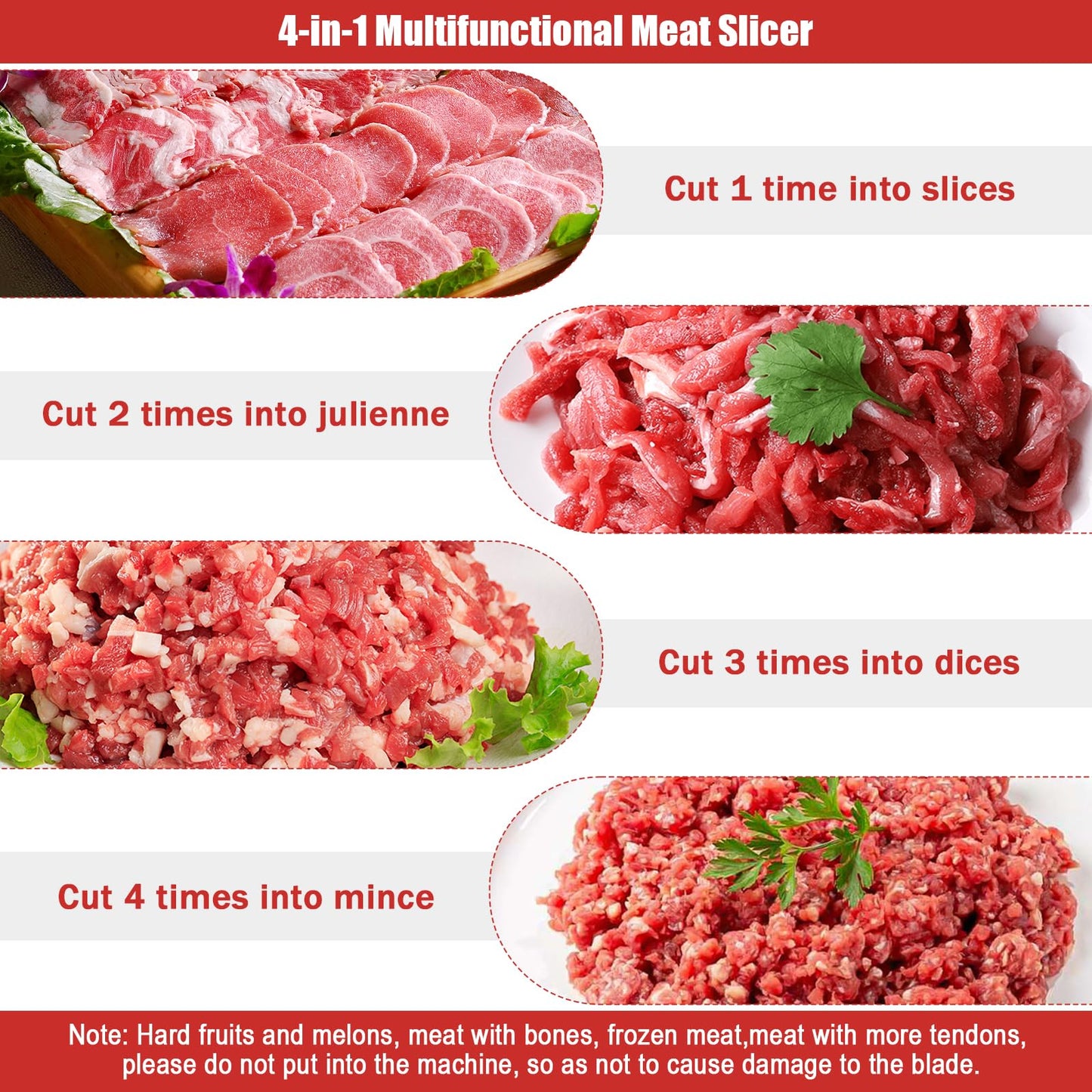 ARLUMA Meat Cutter Machine,850W Commercial Meat Cutting Machine Electric Stainless Steel Meat Slicer for Home Kitchen, Restaurant, Supermarket (8MM)