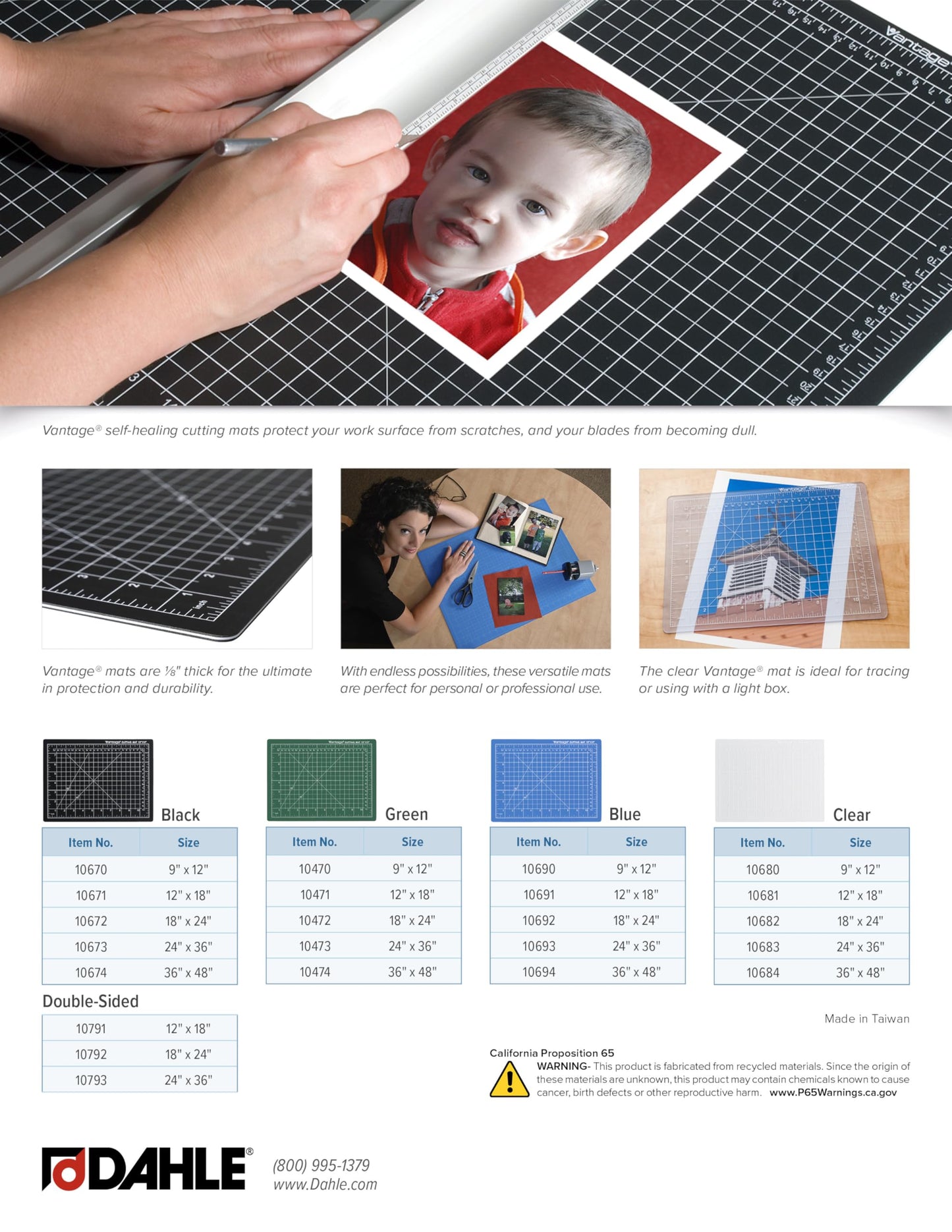 Dahle Vantage 10684 See-Through Premium Self-Healing Cutting Mat, 36"x48", 1/2" Grid, 5 Layers for Max Healing, Perfect for Crafts & Sewing, Clear