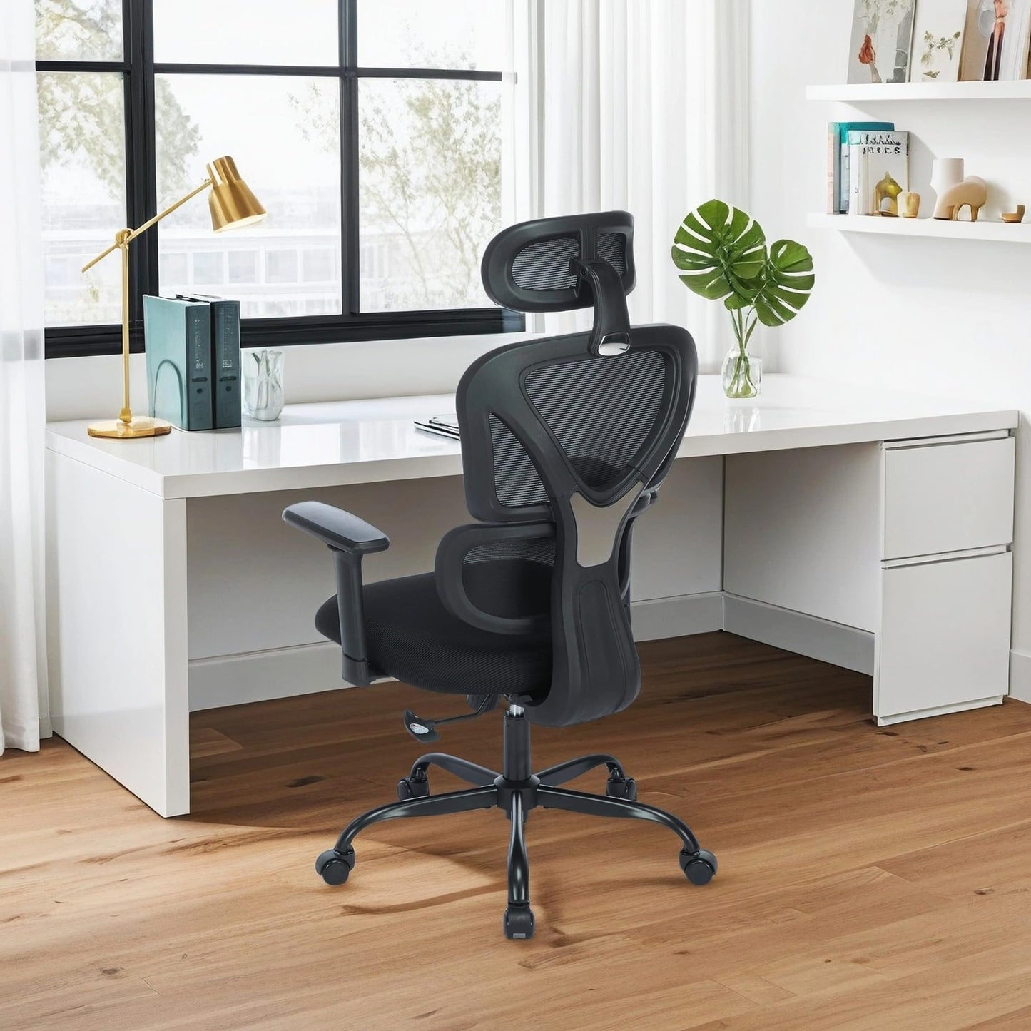 MALOL Ergonomic Office Chair with Adjustable Headrest & 3D Armrests, High Back Mesh Desk Chair with Lumbar Support, Reclining Lock 97°-125°, Swivel Computer Task Chair for Home Office, 300 LBS