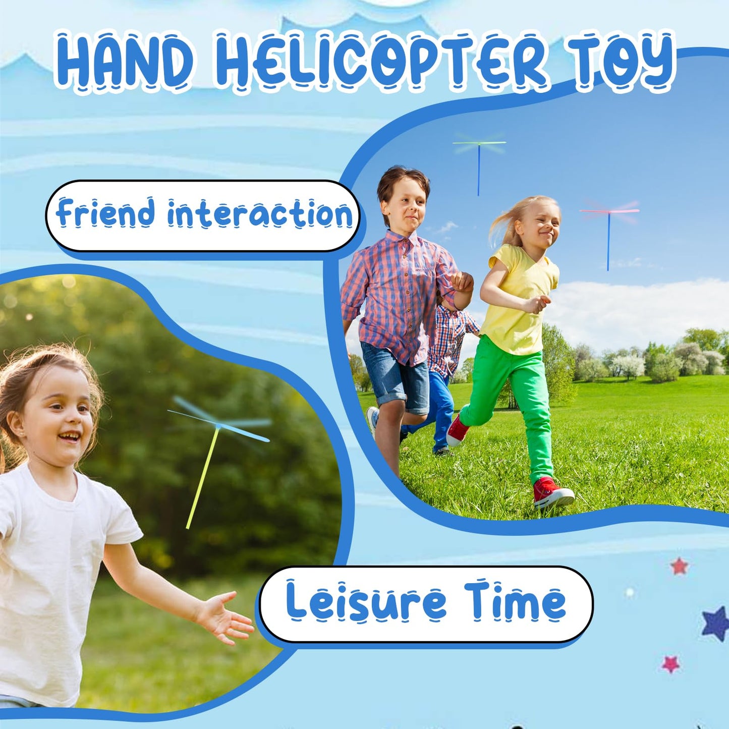 50set Flying Helicopter Toys Set, 50 Propeller+ 50 Rod,Hand Helicopter, Party Favors Outdoor Toy for Kids Ages 4-8, Gift Summer Outside Yard Activities Birthday Gifts 3 5 6 Year Old Girl Boys