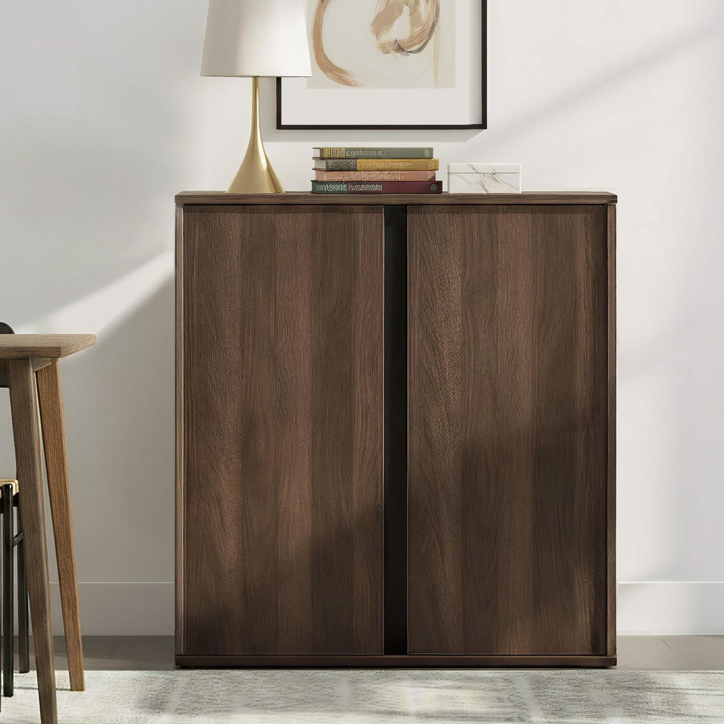 KISLOT 63" Sideboard Buffet Cabinet with Storage Modular Accent Display Kitchen Storage Cabinet Wood Coffee Bar Console for Living Room, Hallway, Kitchen, Dining Room,Walnut