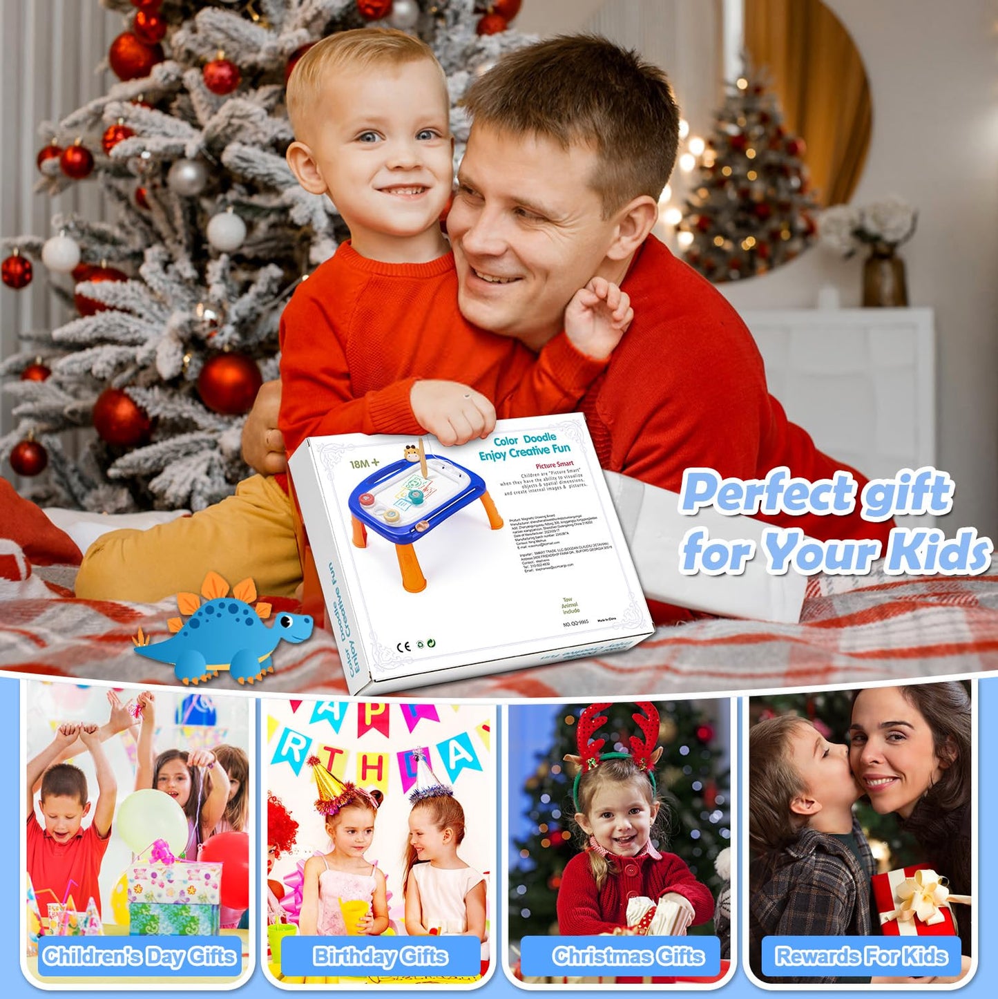 vusum Toddler Toys for 18M+ 2 3 Year Old Boys&Girls, Magnetic Drawing Doodle Board Kids Toy Etch A Pad Sketch,Toddle Boy Toy for Educational Learning of Age 18M+ 2 3 4 Boys & Girls Birthday