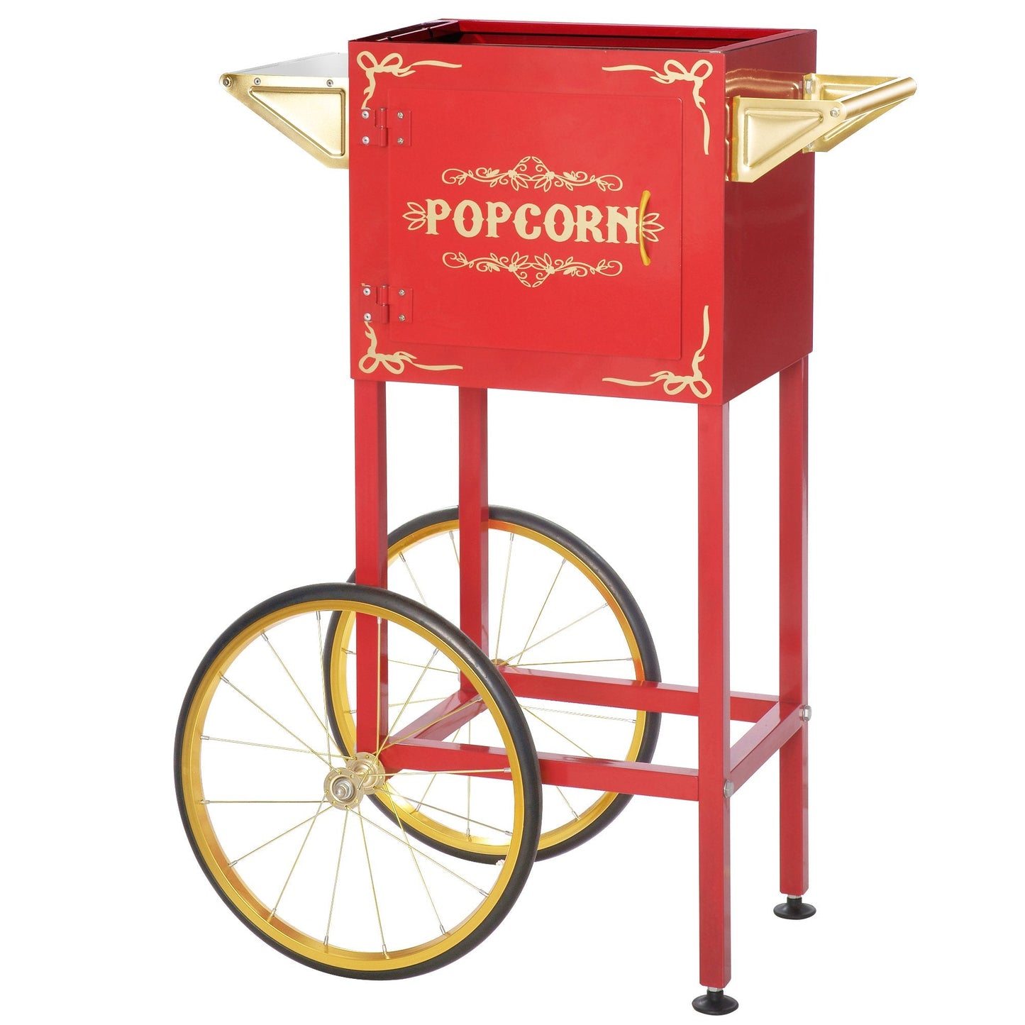Popcorn Machine with Cart - Carnival 8oz Popper with Stainless-Steel Kettle, Heated Warming Tray, and Old Maids Drawer by Great Northern Popcorn (Red)