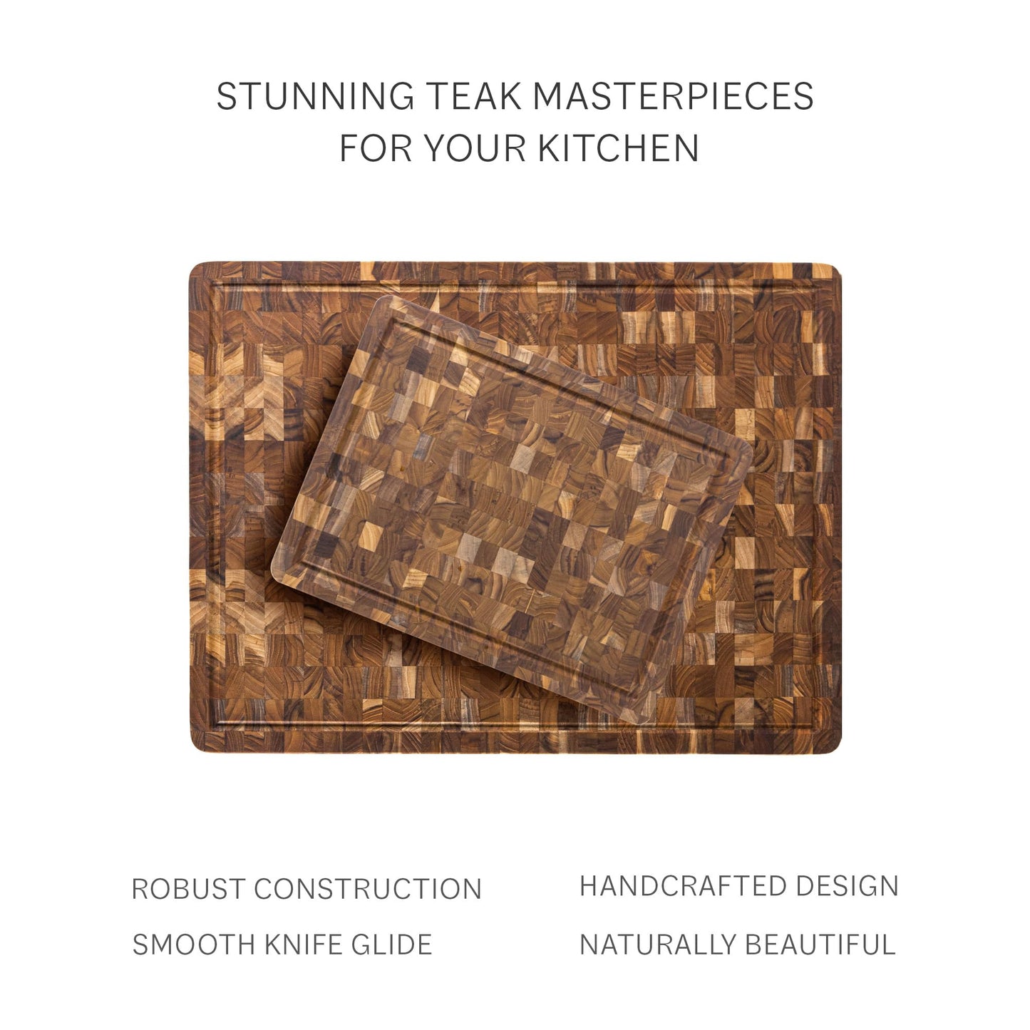 Teakhaus Butcher Block Carving Board - Large Extra Thick Cutting Board with Juice Groove - Holiday Gift Ideas for Men and Women - Gift-Ready End Grain Wood, Knife Friendly - FSC Certified
