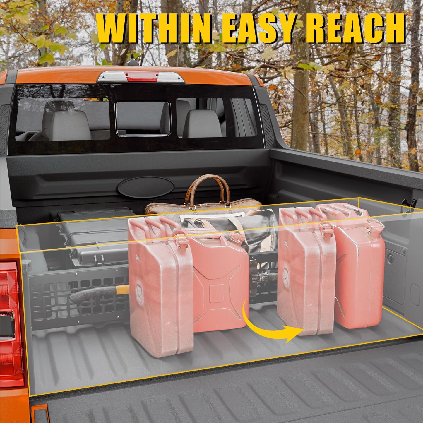 Maxzina Truck Bed Divider Compatible with 2022-2025 2026 Ford Maverick Cargo Divider Trunk Organizer Aluminum Alloy Luggage Divider Replacement with Molle Panel for 2024 Maverick Accessories
