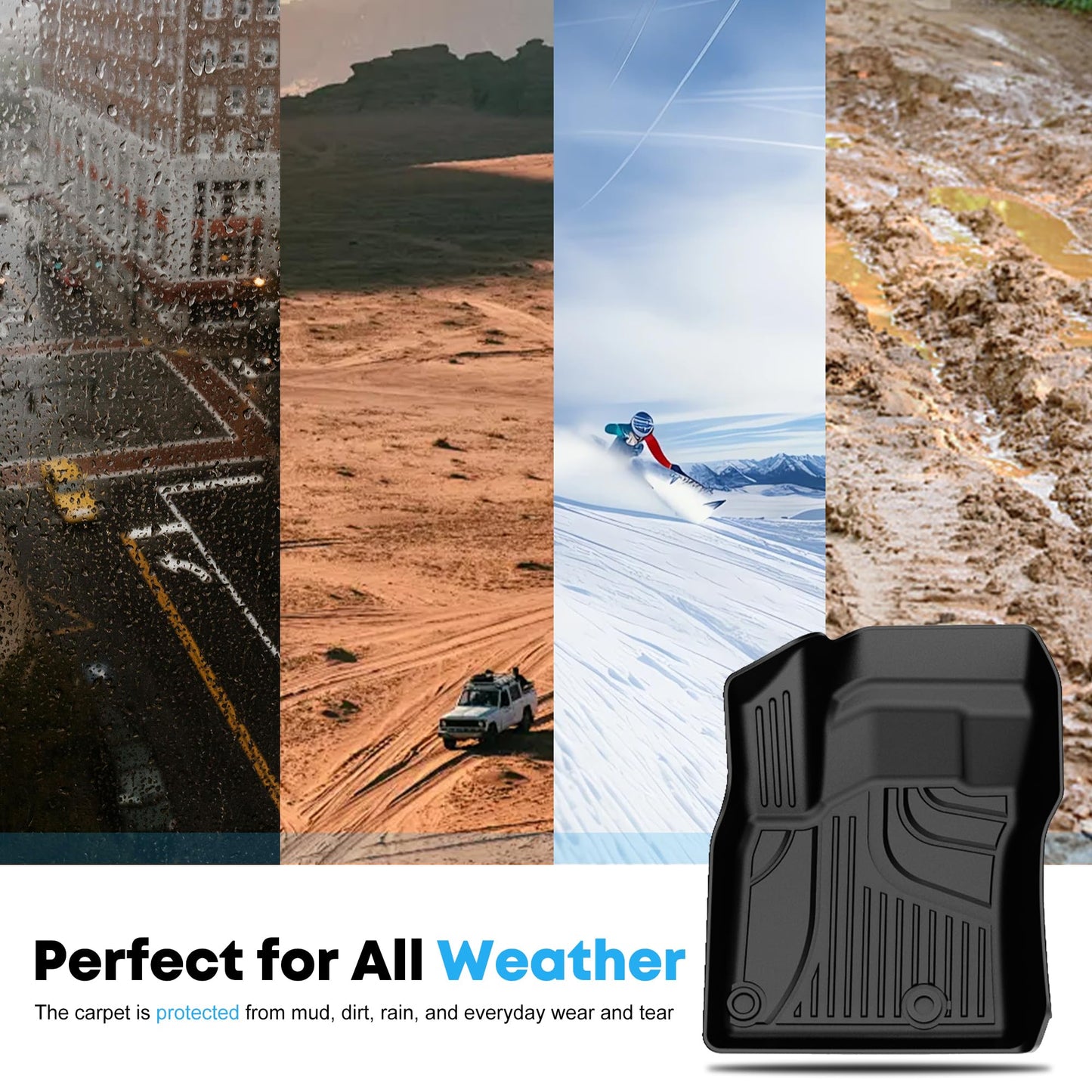 Floor mats Compatible with 2019-2024 Armada/Infiniti QX80 (7 Seats) : Custom Fit All Weather TPE Heavy Duty Car Floor Liners 2019 2020 2021 2022 2023 2024 Armada Accessories