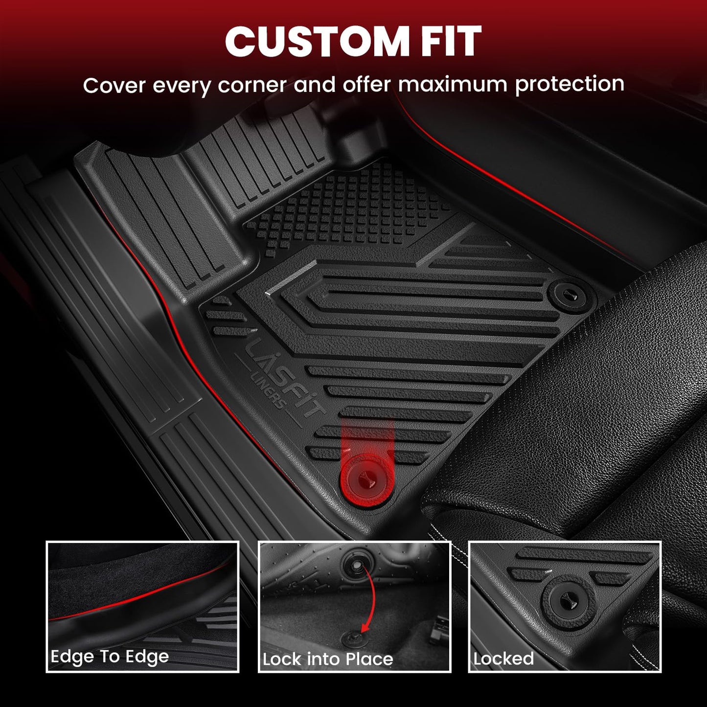 LASFIT Floor Mats & Backrest & Cargo Mats for Subaru Forester 2026 2025 (Fit Hybrid, Not for Gas), All Weather TPE Custom Fit Easy Clean for Forester Hybrid 2025 2026 Car Accessories Trunk Liners