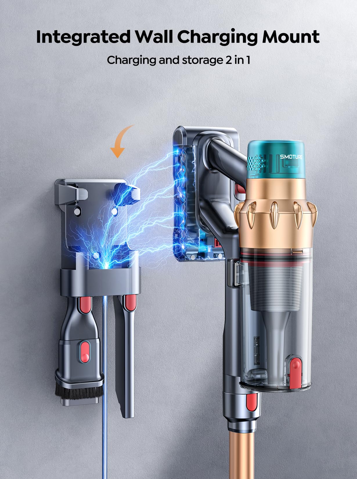 Cordless Vacuum Cleaner, 650W 55KPA 70 Mins Runtime Self-Standing Vacuum Cleaners for Home, Stick Vacuum with Charging Dock Station Removable Battery, Handheld Vacuum for Pet Hair/Carpet/Floor