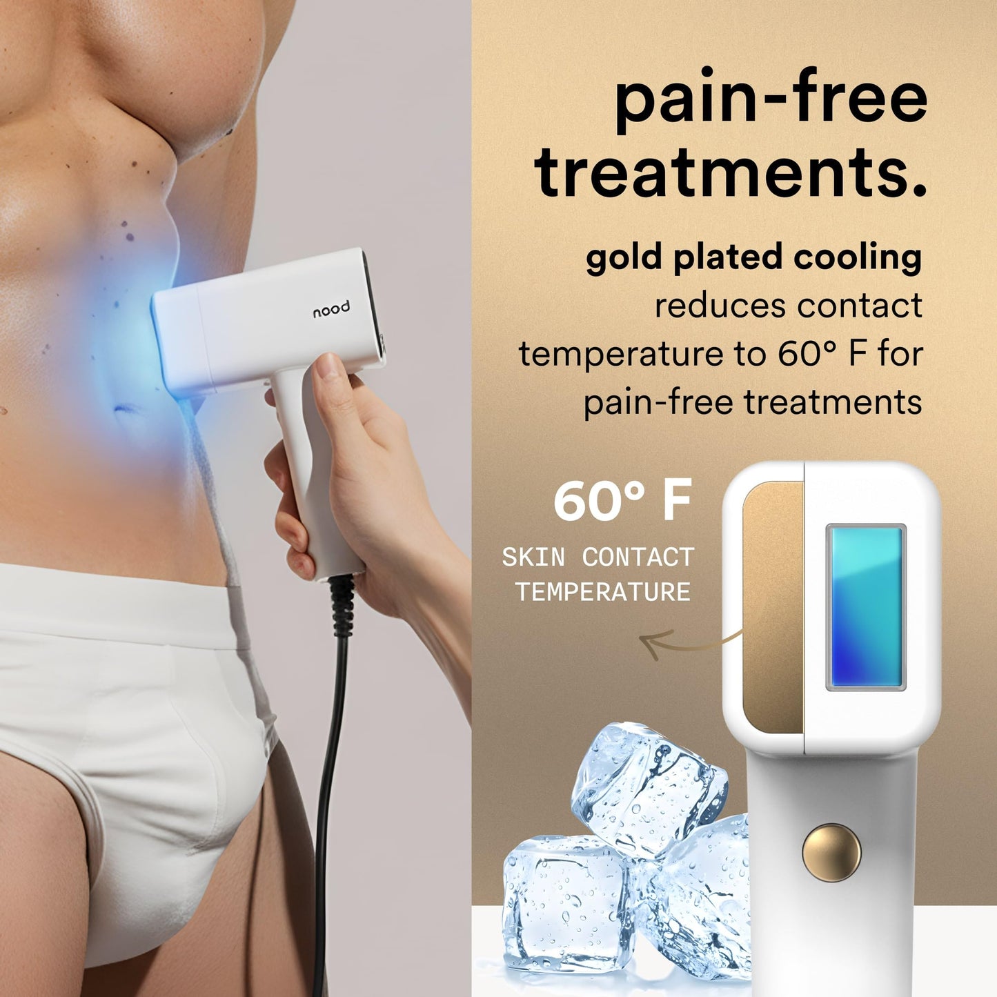 Nood™ NEW Flasher Pro + Slow-Grow Serum — IPL Laser Hair Removal Device for Women & Men + After Shave Serum to Slow Hair Regrowth While Reducing Ingrown Hair & Skin Irritation — Gloss White