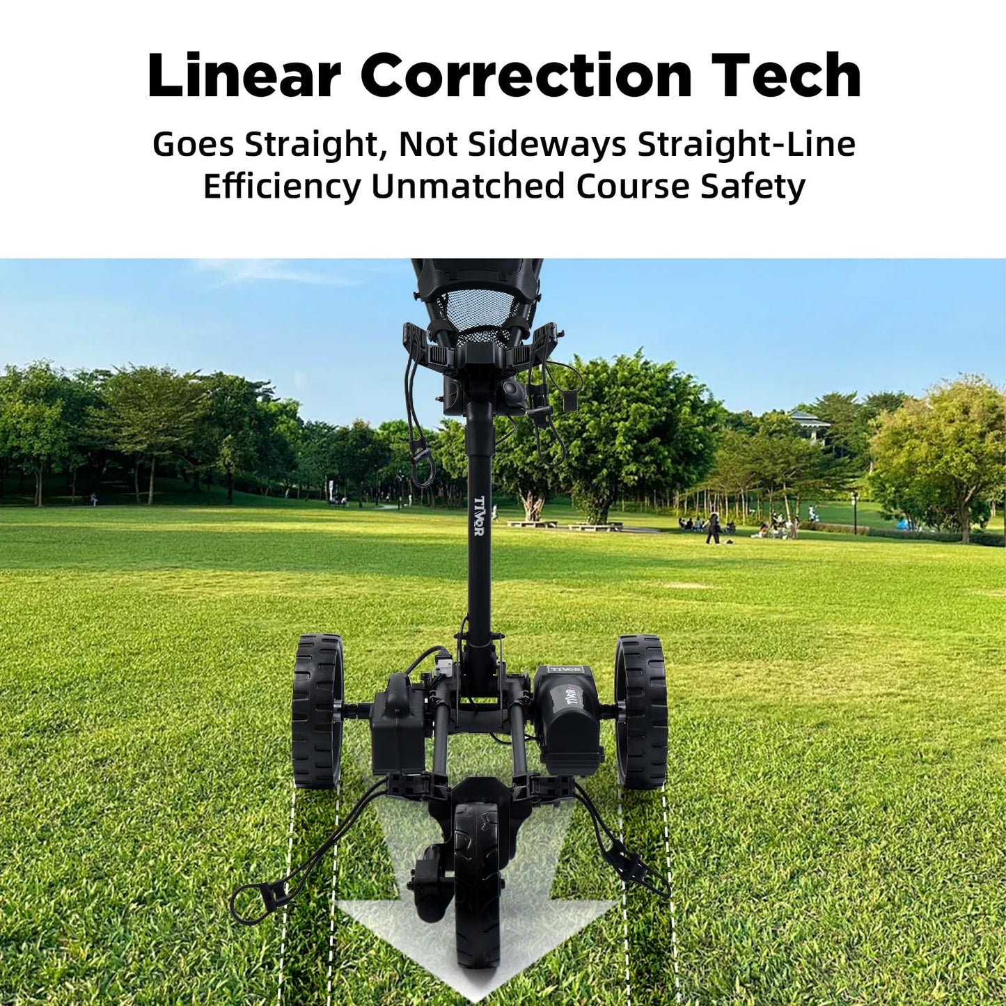 Tivor Electric Golf Push Cart with Remote Control,3 Wheel Golf Push cart with 4V10Ah Li-Ion Battery, 9 Speed Gears, Extra Large Storage, 360° Front Wheels, 2-Stage Folding with E-Brake