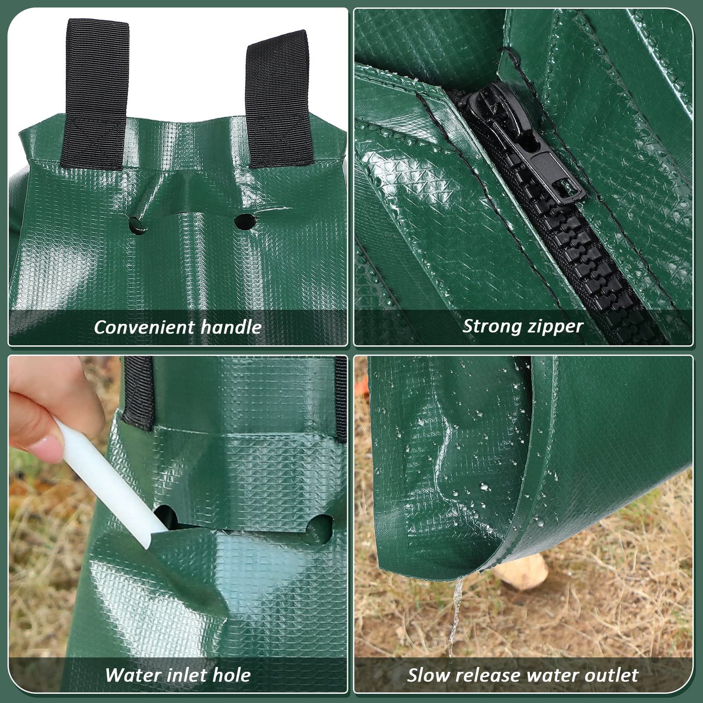 Amylove 20 Pack Tree Watering Bags 20 Gallon PVC Slow Release Heavy Duty Tree Water Bag Bulk with Zipper and Handle Reusable Plant Drip Irrigation System for Irrigation, 5-8 Hours Releasing Time