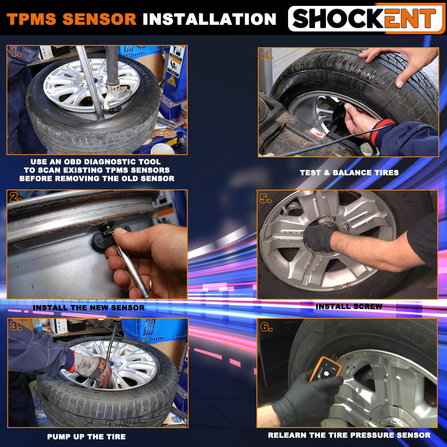 SHOCKENT 13598773 Upgraded 433MHZ TPMS Sensor Fits for:-Chevy Traverse 2016-2022, Malibu 2016-2022, Cruze 2016-2019, Impala 2017-2018, Tire Pressure Monitoring System Sensor-4PCS