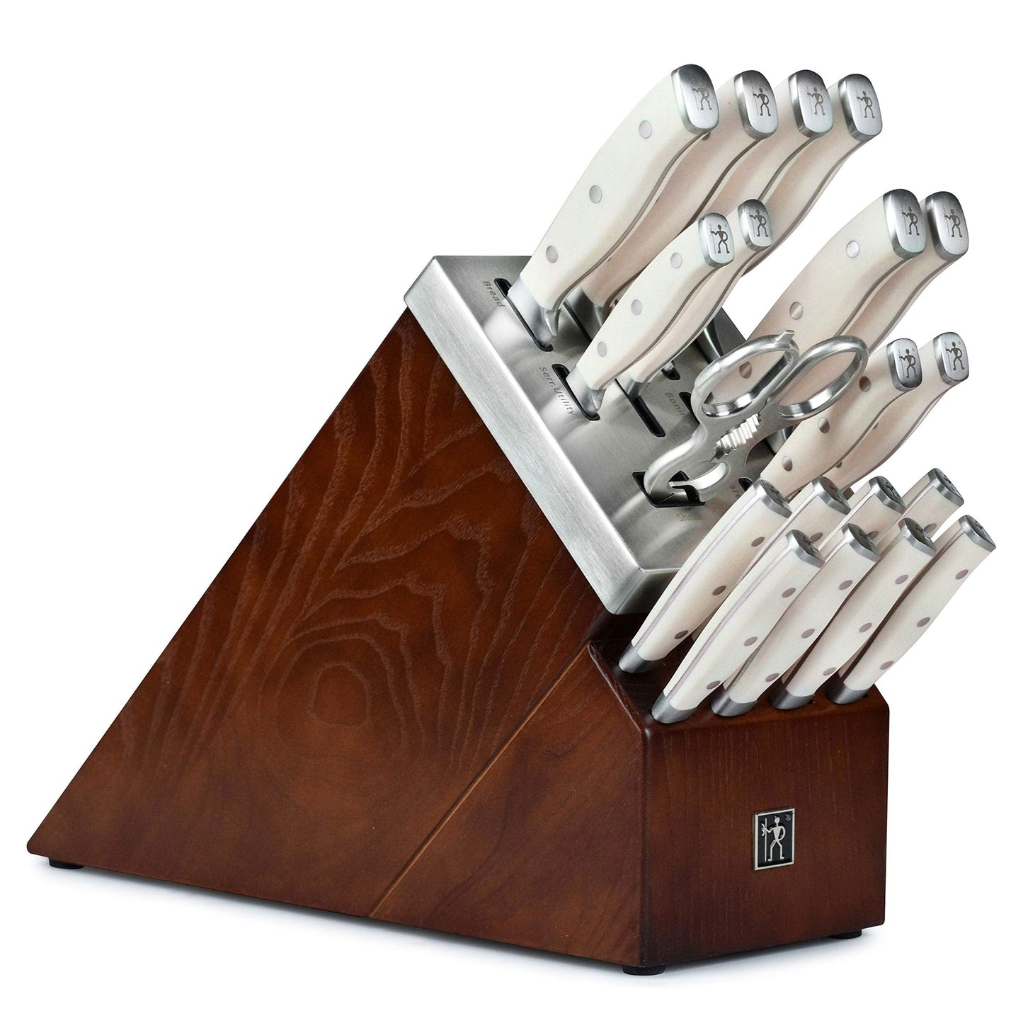 Henckels Forged Accent 20 Piece Self Sharpening Knife Block Set - Off-White Handles