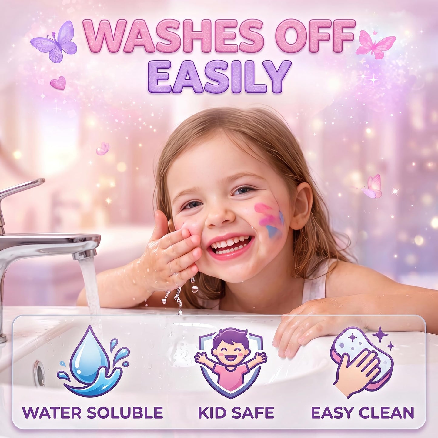 Kids Makeup Kit for Girls – Real Washable Play Cosmetic Set Palette Case, Non-Toxic Pretend Makeup Toys, Perfect Party Favors & Gifts (Palette (12 Pack))
