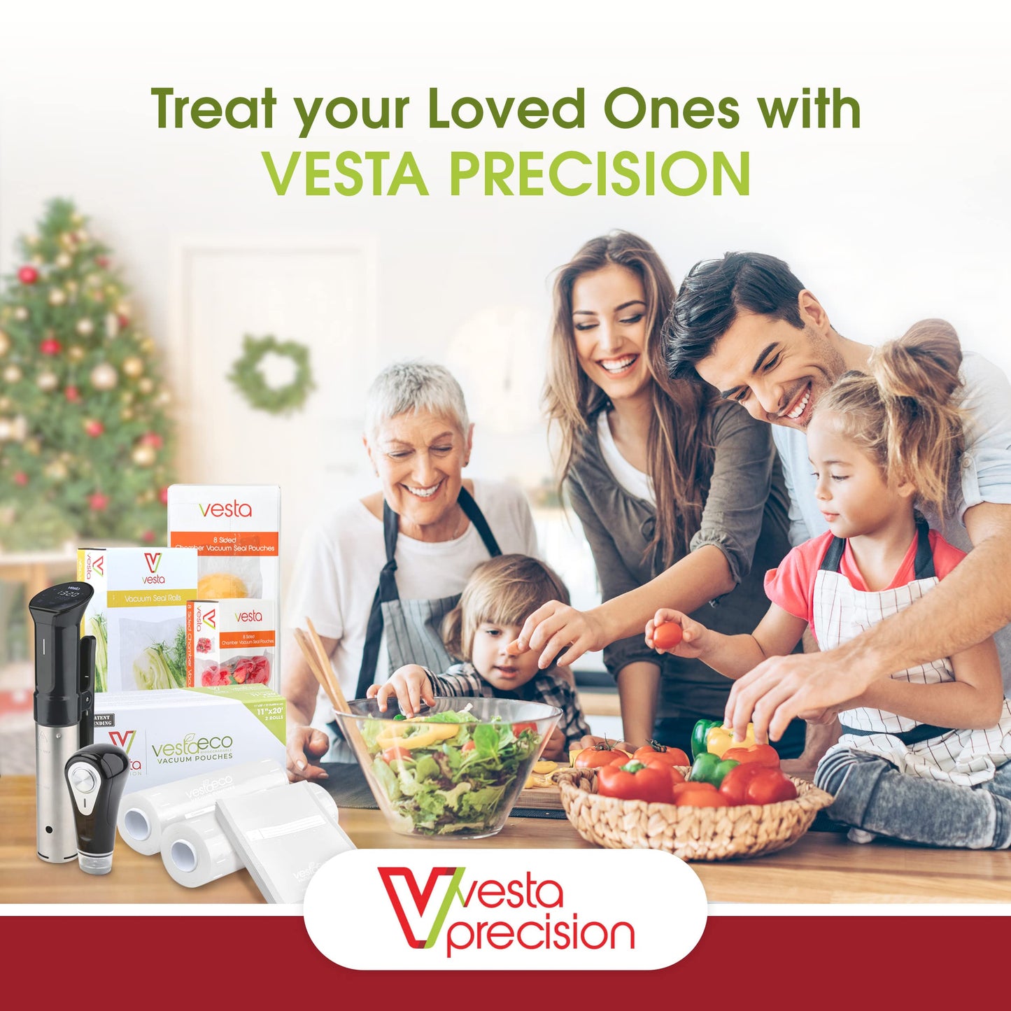 Vesta Precision Sous Vide Cooker, NSF Certified, Foldable Design, App Control, Large Display Screen, 40L Capacity, IPX7 Waterproof, 1200W High Performance Commercial Immersion Circulator for Kitchen