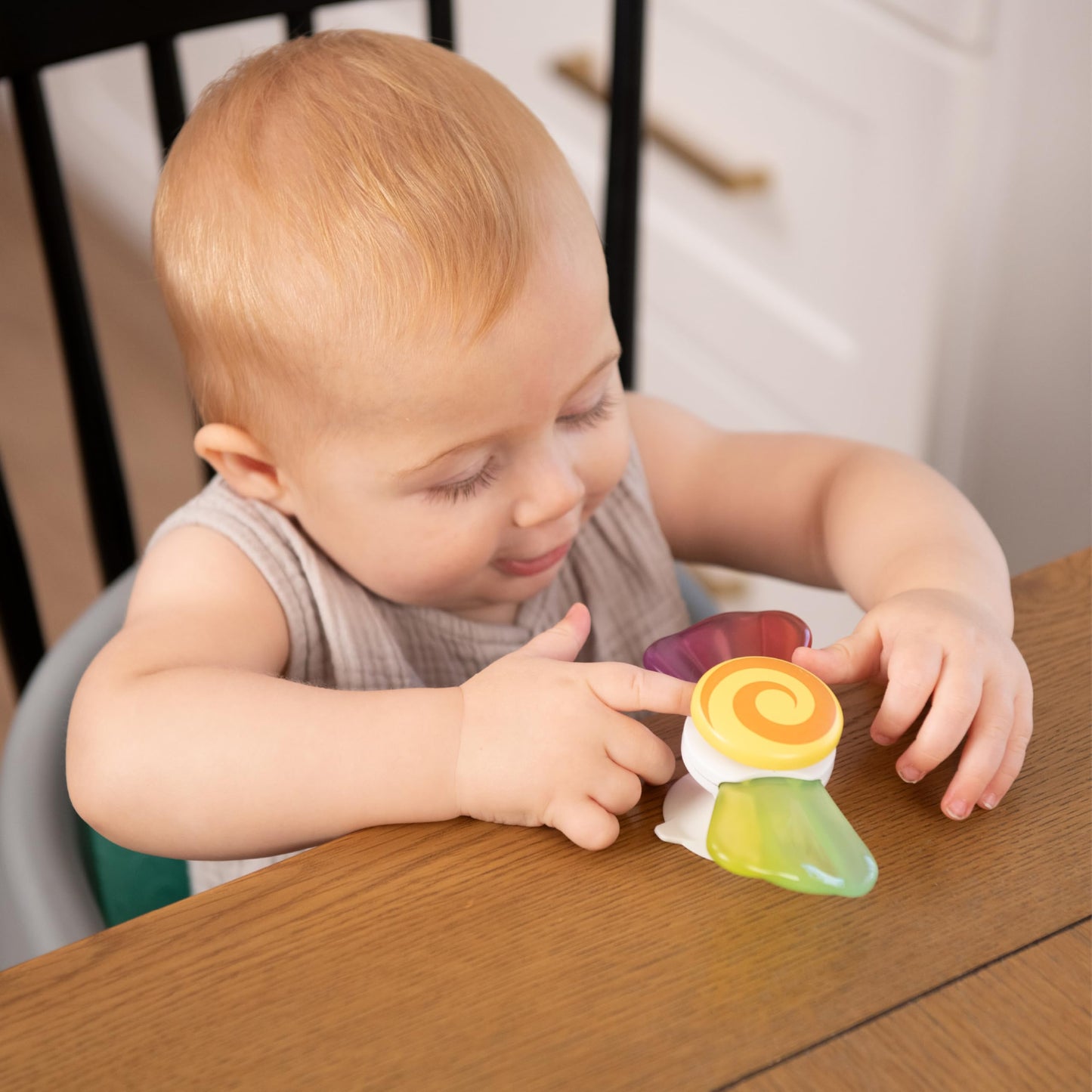 Infantino Sweet Treat Spinners, Baby Sensory Toy with Suction Cup Fidget, High Chair Spinning Tray Toy, Candy-Themed Textured Spinners for Fine Motor Skills, for Newborns and Toddlers 6+ Months