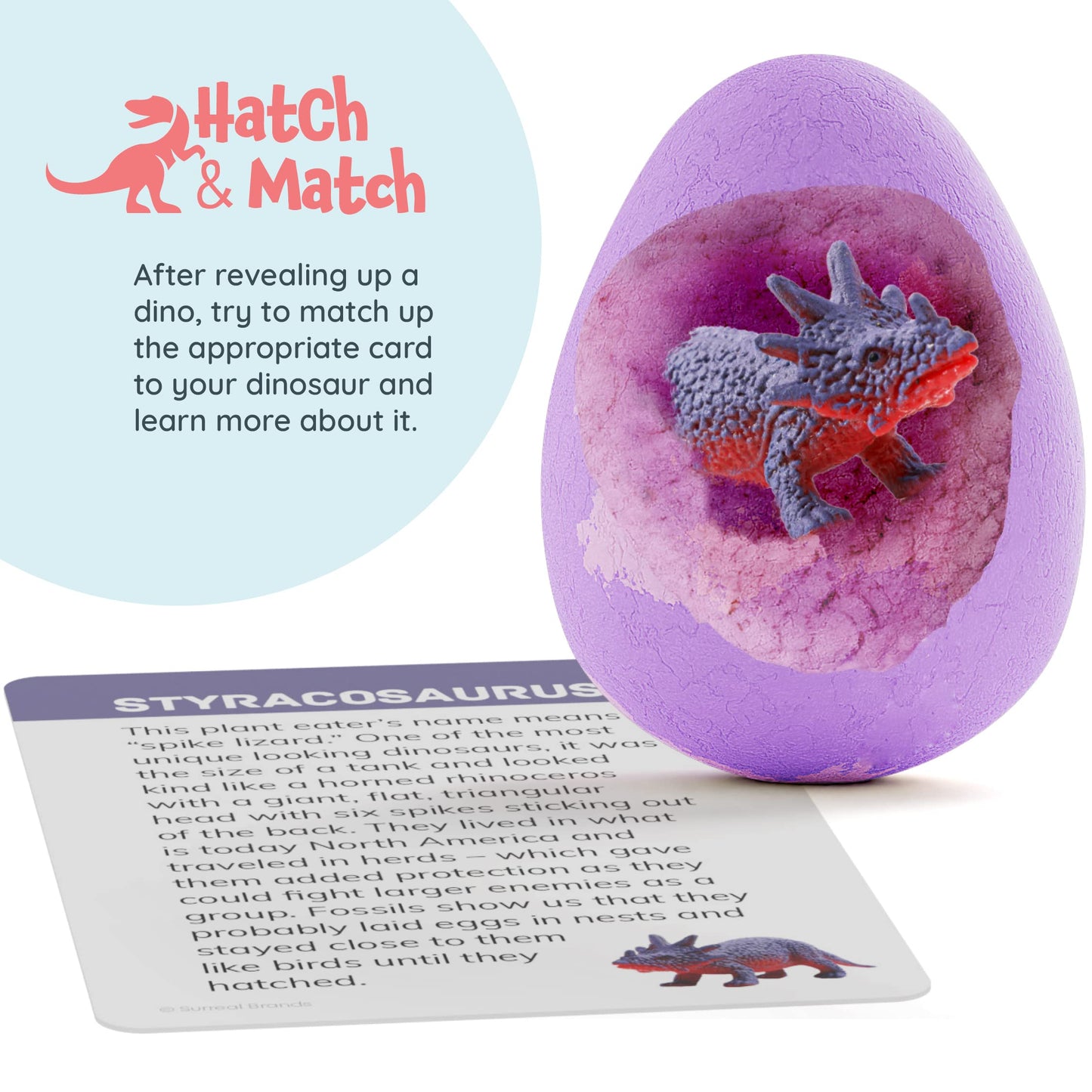 Dan&Darci Dino Egg Bath Bombs for Kids - Easter Basket Stuffers - Kid Baths Bomb with Surprise Inside - Dinosaur Toys Gift for Boys and Girls Ages 6 7 8 Years Old Gifts - Fun Educational Toy Fizzy