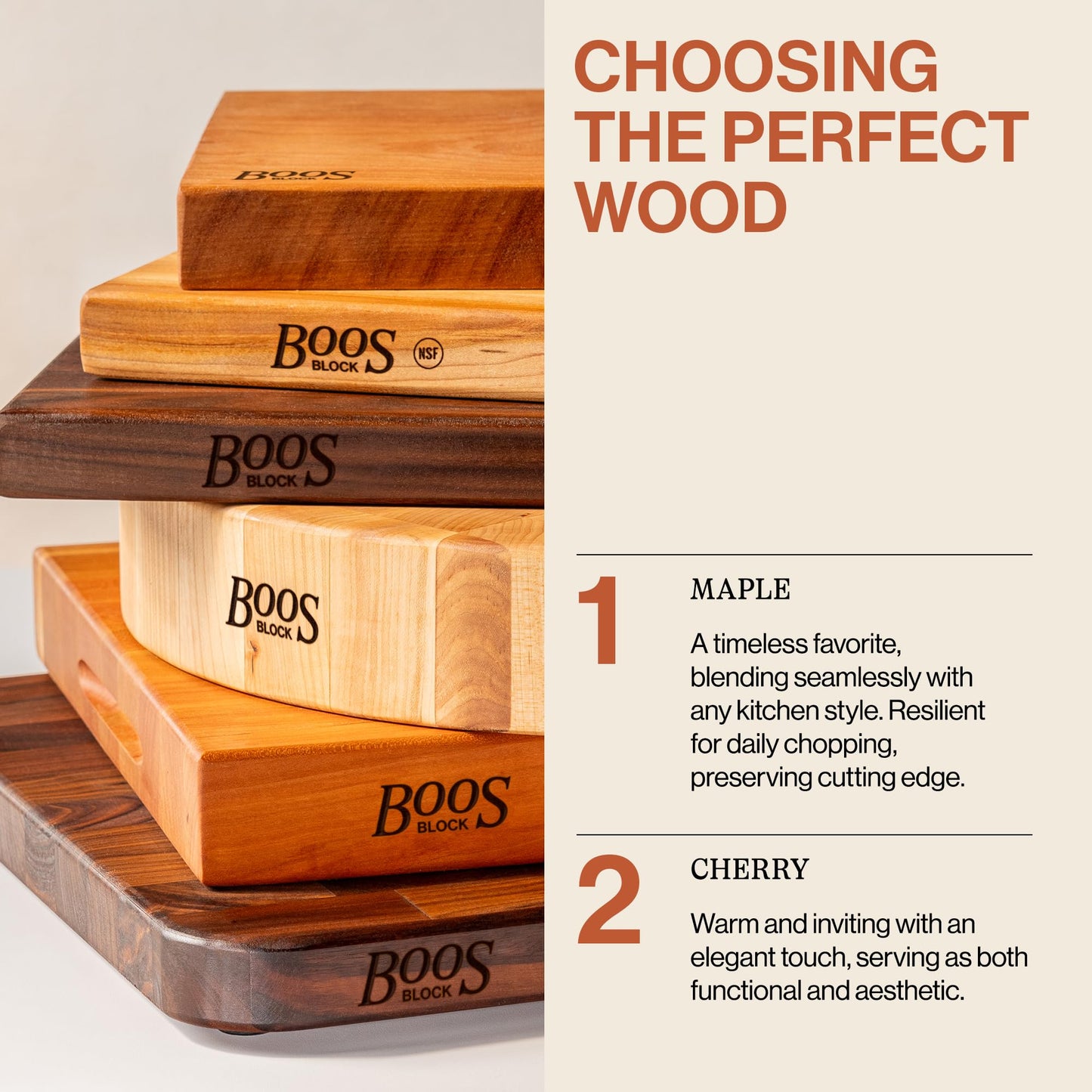 John Boos RA-Board Series Rectangular Wooden Maple Cutting Board 24”x18” – 2.25” Thick, 30-lb Reversible Butcher Block with Edge-Grain & Finger Grips – Made in the USA