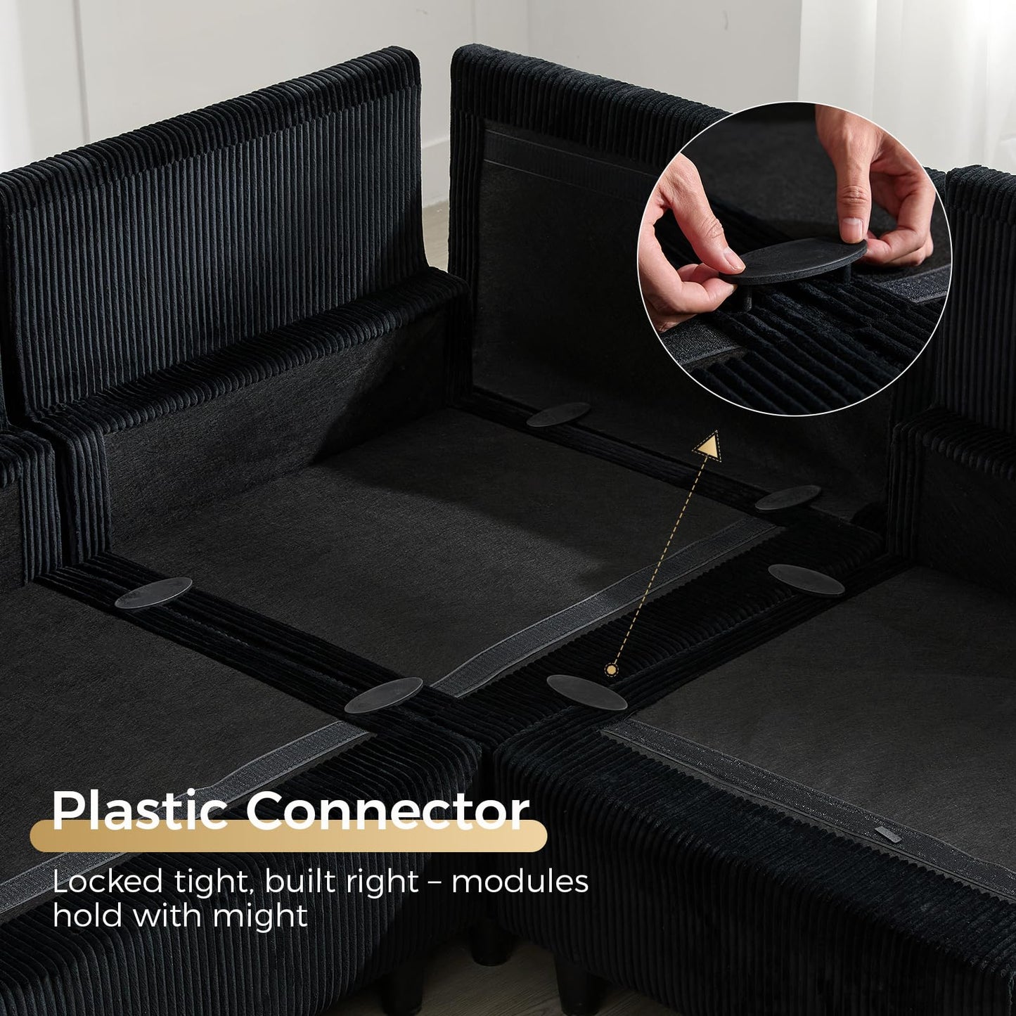 KKL 9 Seater Oversized Sofa Bed - 3 * 3 Modular Sectional Large Sofa Bed for Family, Sofa Couch with Storage Ottoman, Convertible L/U-Shaped Sleeper Lounge Couch for Living Room