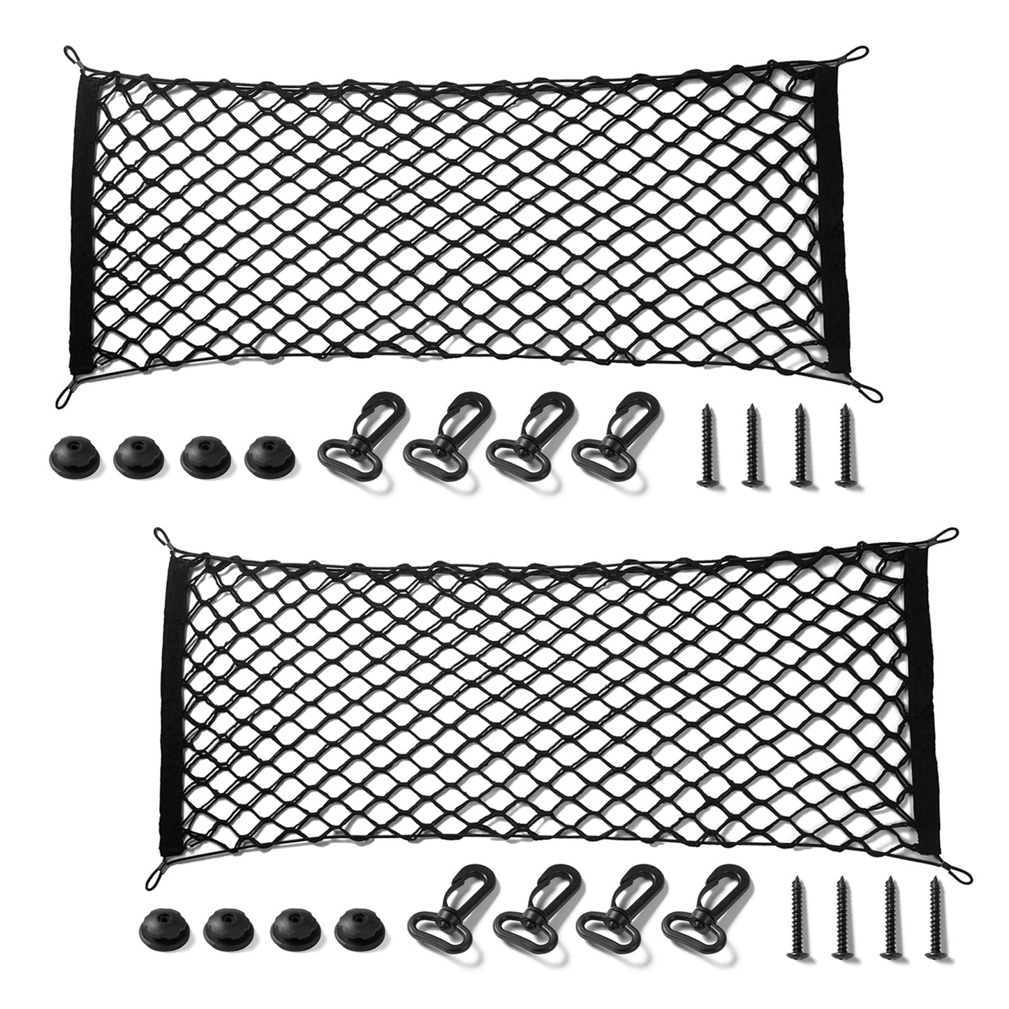 Amiss Cargo Net Stretchable, Car Exterior Accessories, Adjustable Elastic Trunk Storage Net with Hook for SUVs, Cars and Trucks (35.4x15.8 Inch)