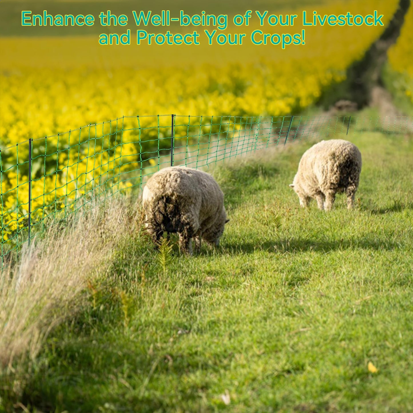 PPOLB Electric Fence Netting - 47.2" H x 164' L, Portable Movable Livestock Nets Mesh for Lambs, Dogs, Deer, Larger Animals Electric Fencing for Backyards, Homesteaders, Farms Ranches, and Gardens