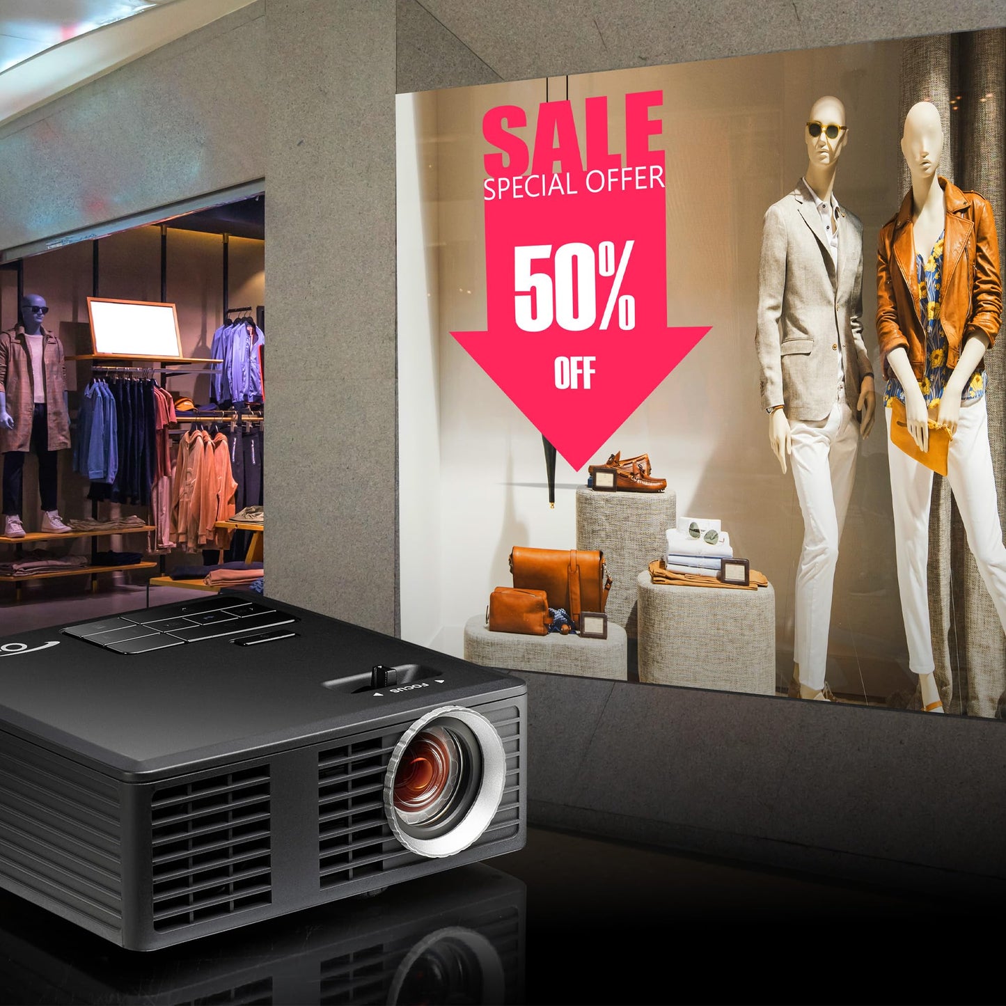 Optoma ML750i Mini Portable Business LED Projector - WXGA 1280 x 800, 450/700 Lumens, Under 1lb., Project via HDMI, USB-A, or MicroSD, Screen Mirror Wirelessly with Mobile Devices