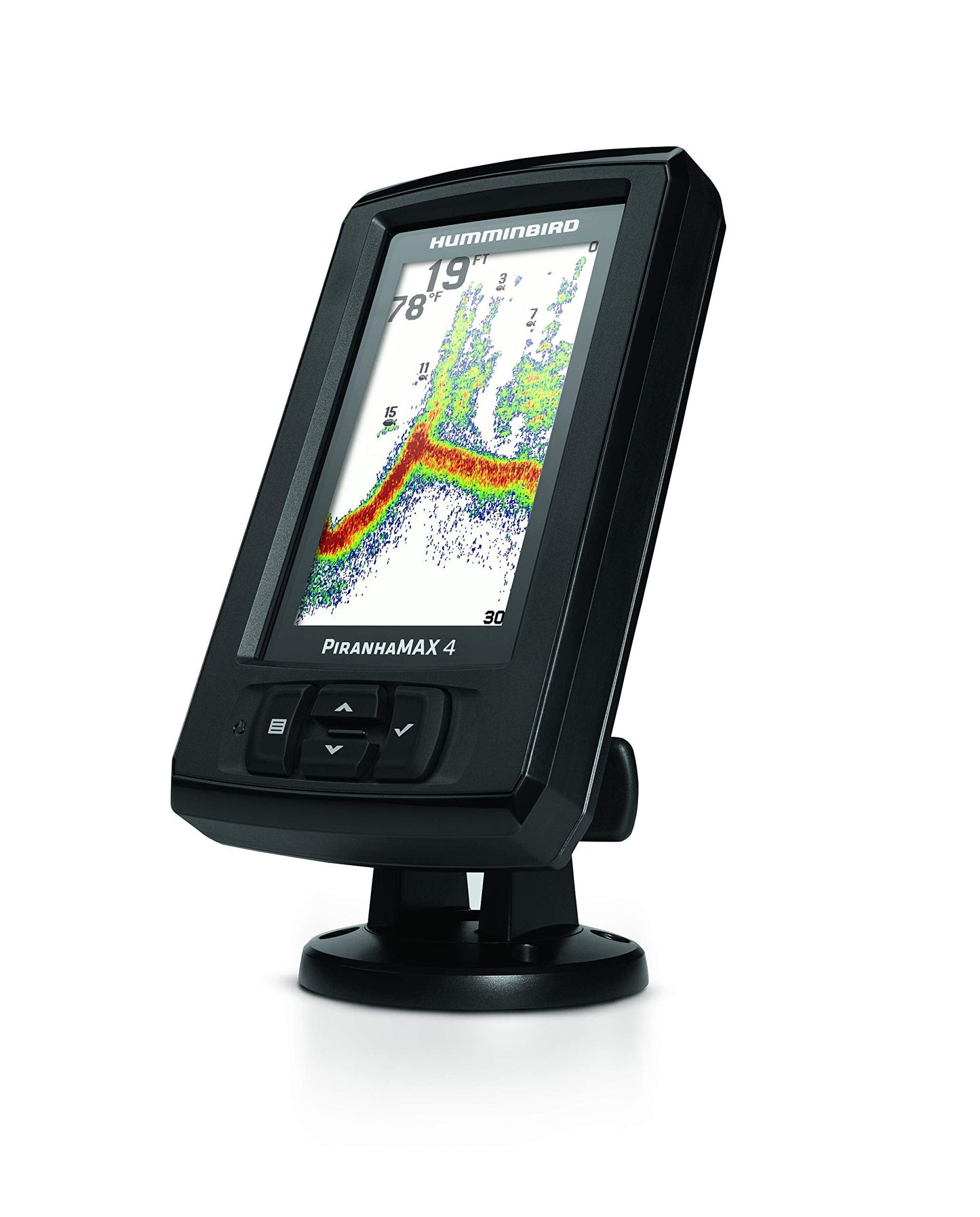 Humminbird PiranhaMAX 4 Fish Finder with Transducer, Dual Beam Sonar, Portable Carrying Case