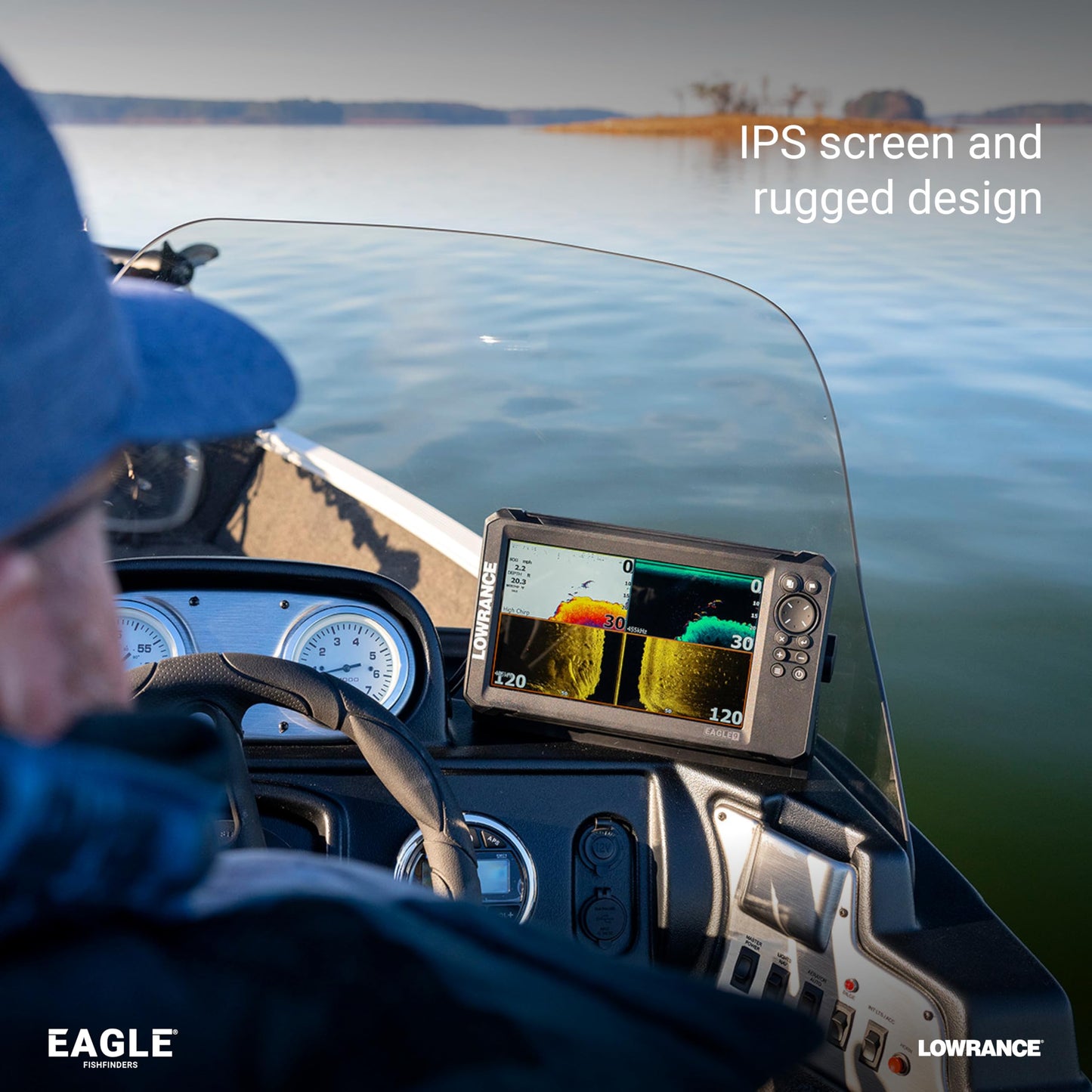 Lowrance Eagle 7 FishFinder/Chartplotter with SplitShot HD Transducer and C-MAP Discover MicroSD Card Charts, 7-inch IPS Screen, Black, 000-16227-001