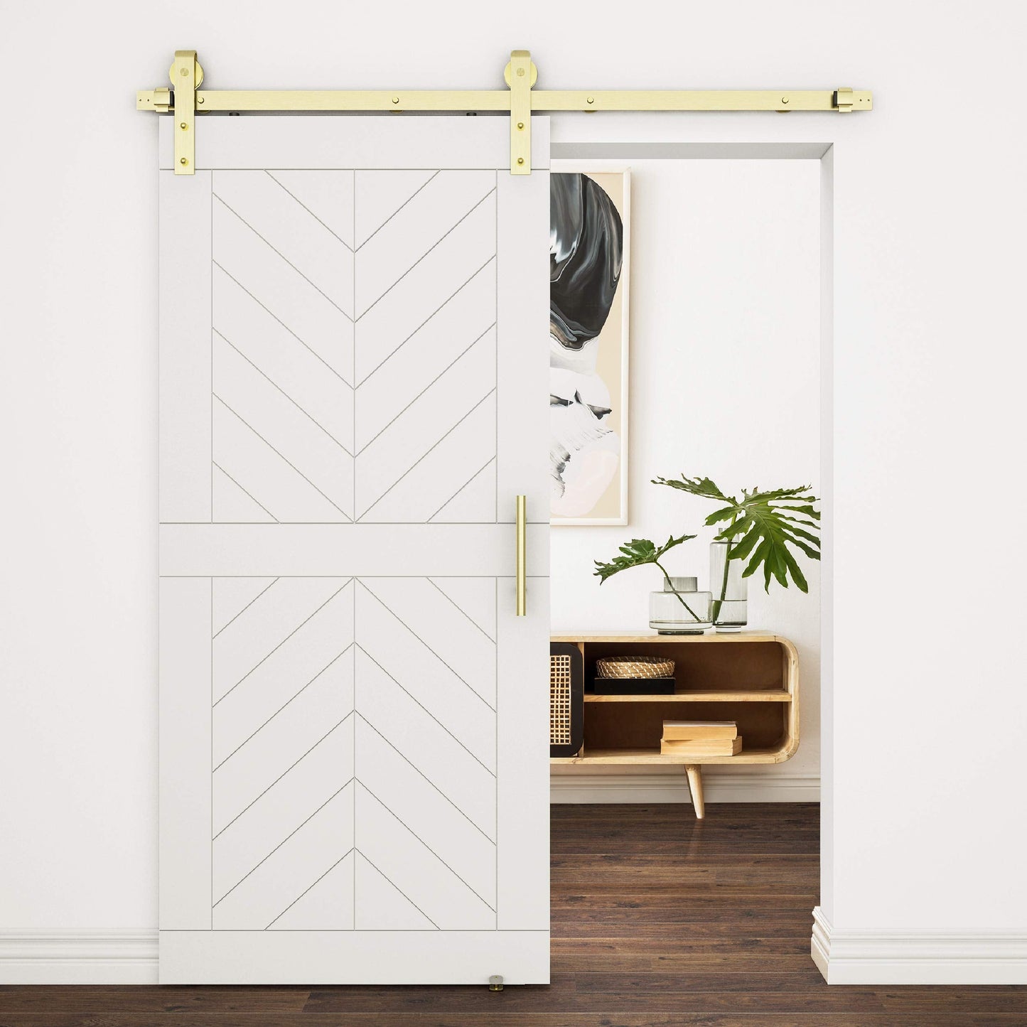 National Hardware N700-006 Designer Interior Barn Door Kit, Brushed Gold, 72"
