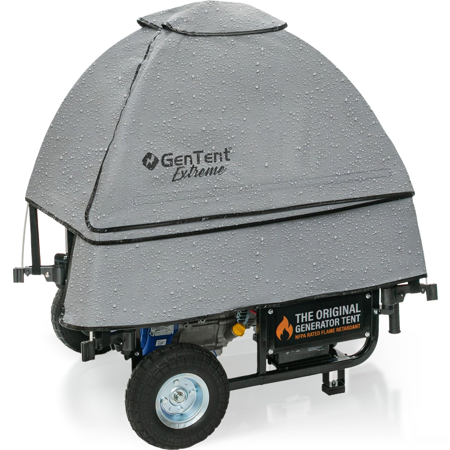 GenTent Open Frame Generator Tent with Universal Clamp System - Waterproof and NFPA Flame Retardant Running Cover - for Operating Open Frame Generators in Wet Weather (Slate, Original - Extreme)