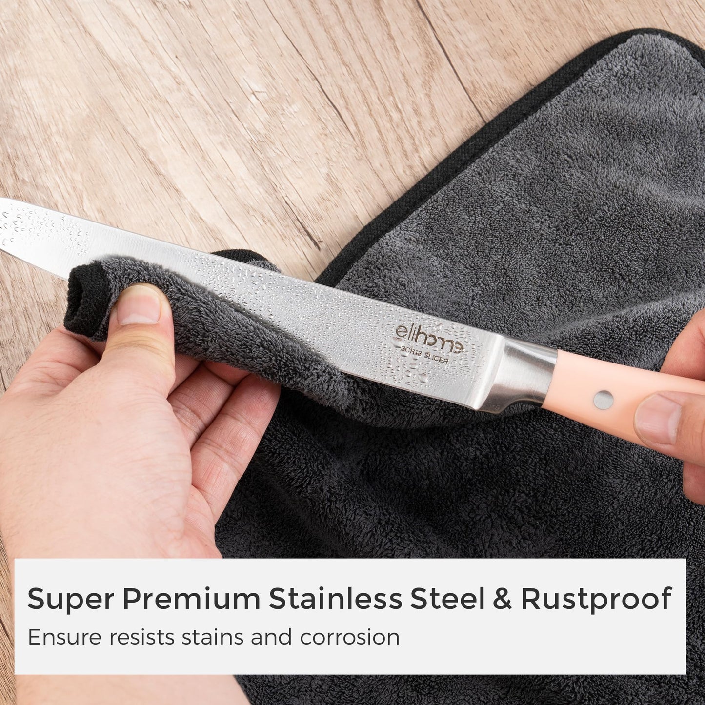 Elihome Premium Color Coded XL Cutting Board and 5piece Premium Stainless Steel Chef Knife Set