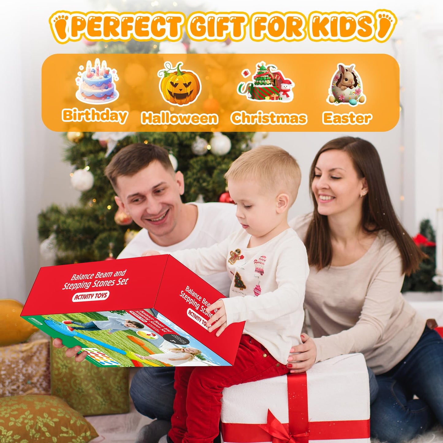 15PCS Rainbow Stepping Balance Beam Stones for Kids Toddlers - Indoor & Outdoor Sensory Toys for Outside Play Games,Without Light Up&Music Non-Slip Jumping Blocks for Obstacle Course Boy Girl Gifts