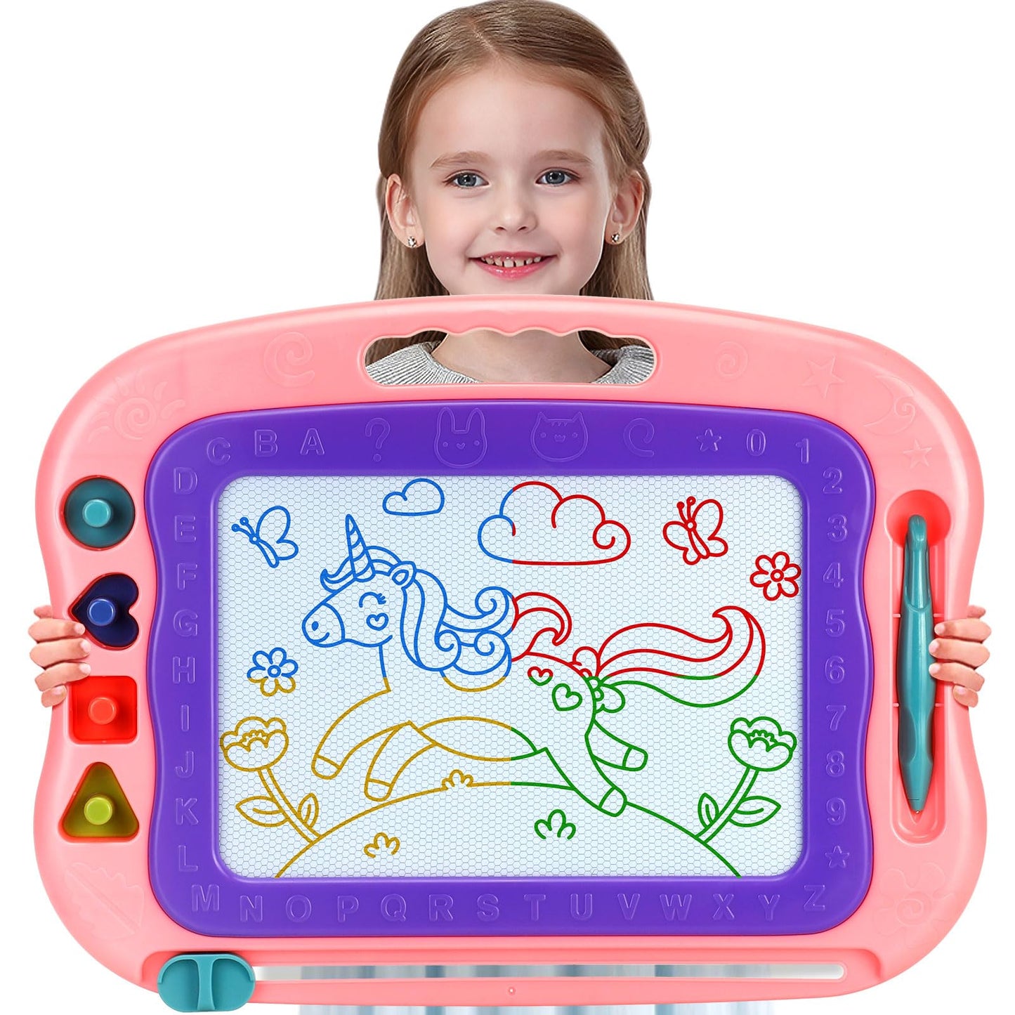 Wellchild Magnetic Drawing Board,Toddler Toys for Girls Boys 3 Year Old Gifts, Magnetic Doodle Board for Kids, Large Etch Magnet Sketch Doodle Pad, Christmas Easter Birthday Gifts for Kids