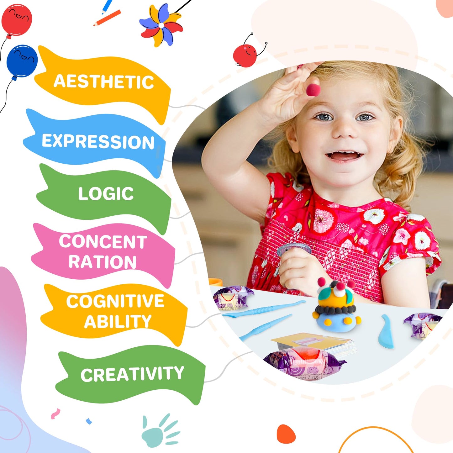 Air Dry Clay 156 Colors, Modeling Clay for Kids, Model Magic Clay, DIY Molding Clay Kit with Sculpting Tools, Soft and Non-Sticky, Arts and Crafts Gift for Boys Girls Kids
